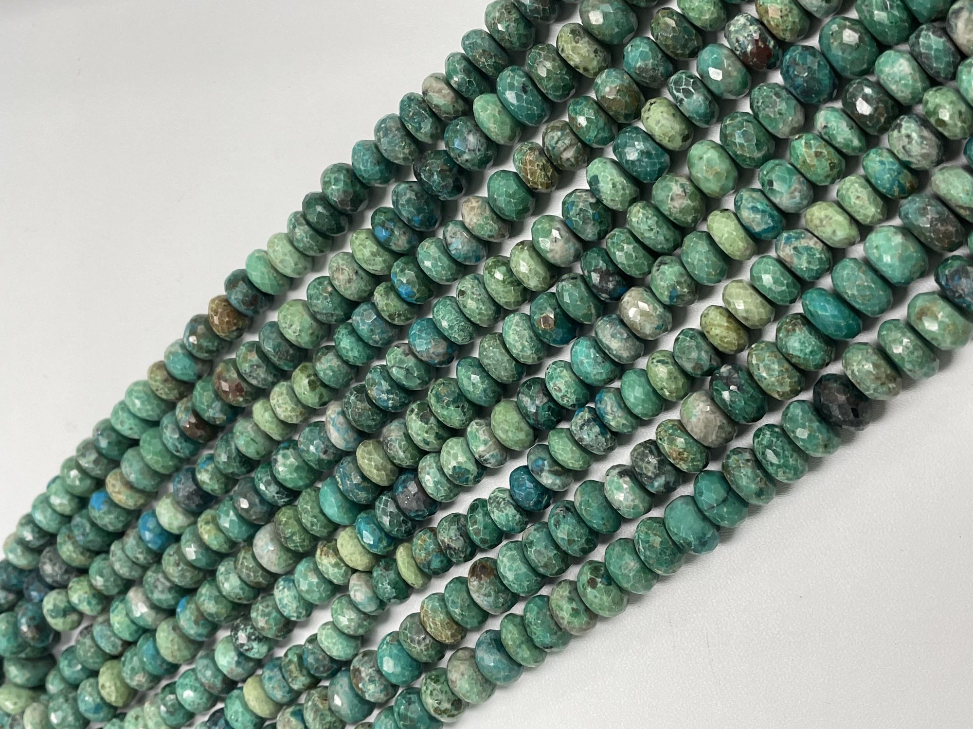 Chrysocolla Rondelles Faceted