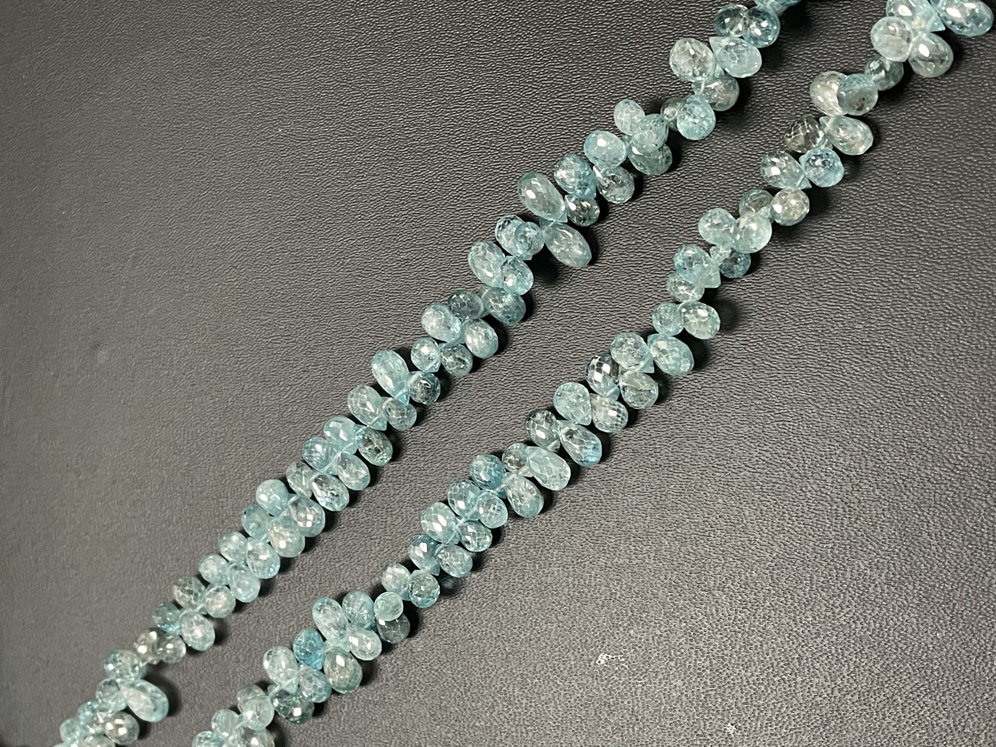 Blue Zircon Drop Faceted