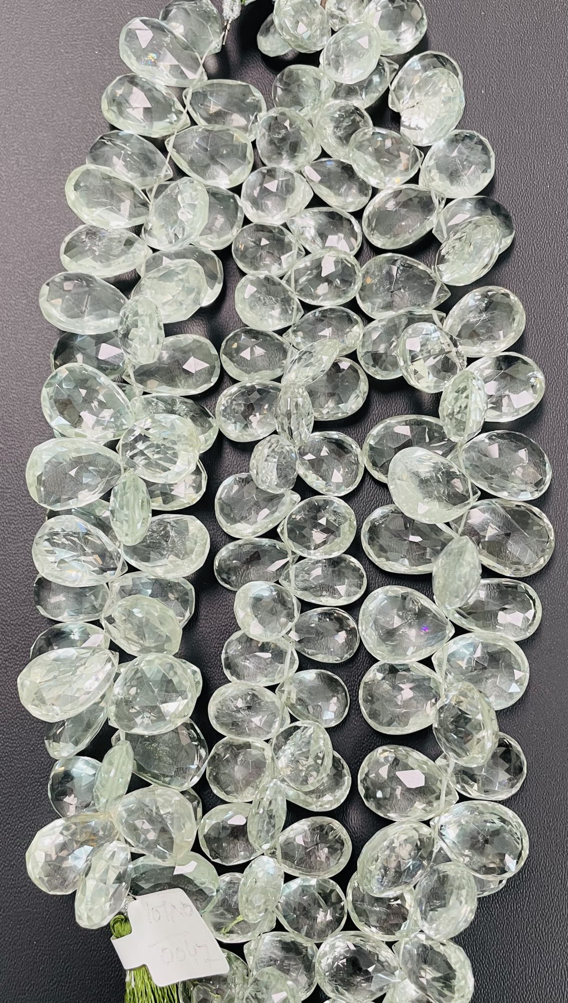 Green Amethyst Pears Faceted