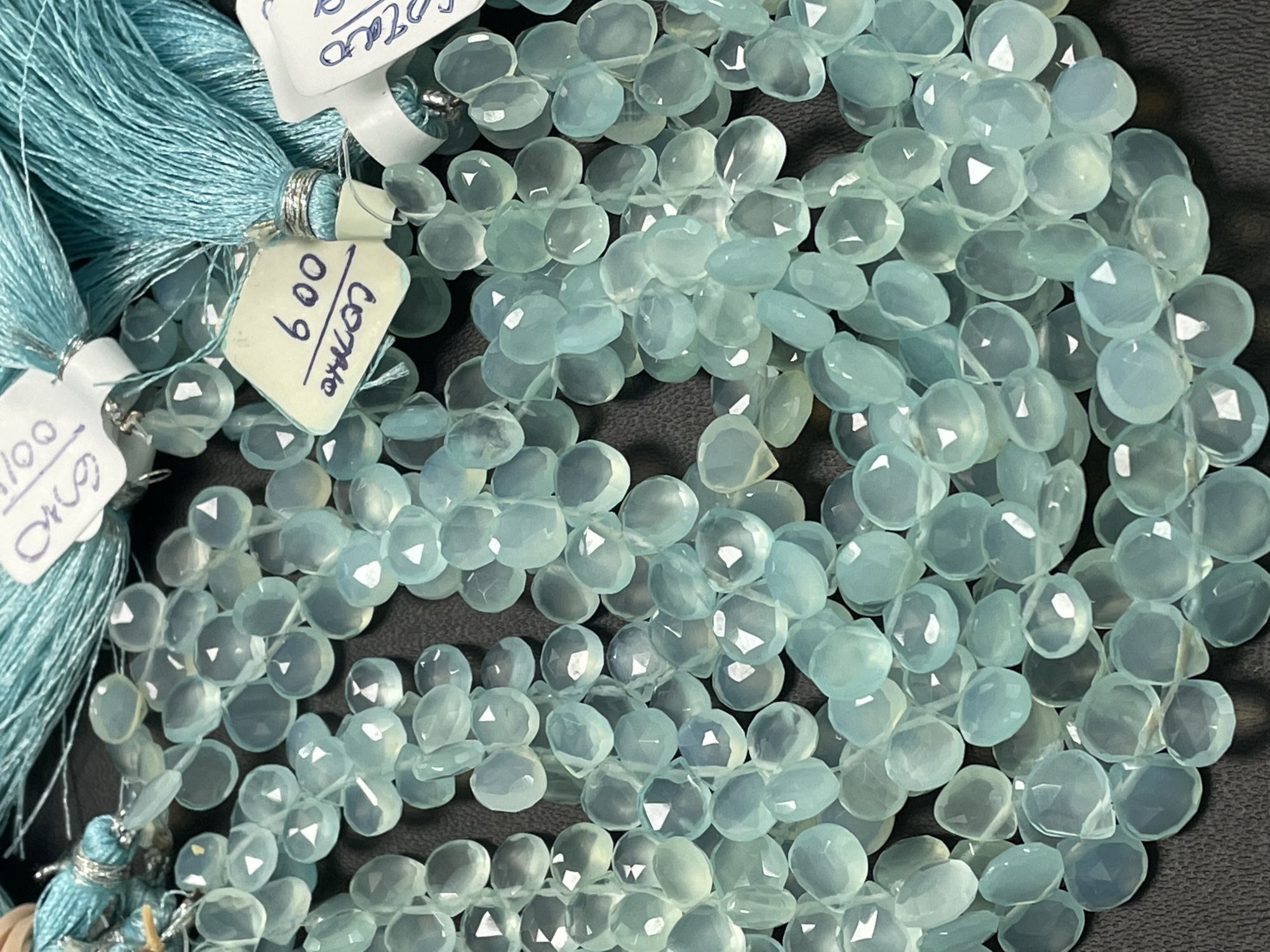 Aqua Chalcedony Heart Faceted