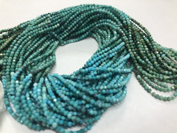Shaded Arizona Sleeping Beauty Turquoise Rondelle Faceted