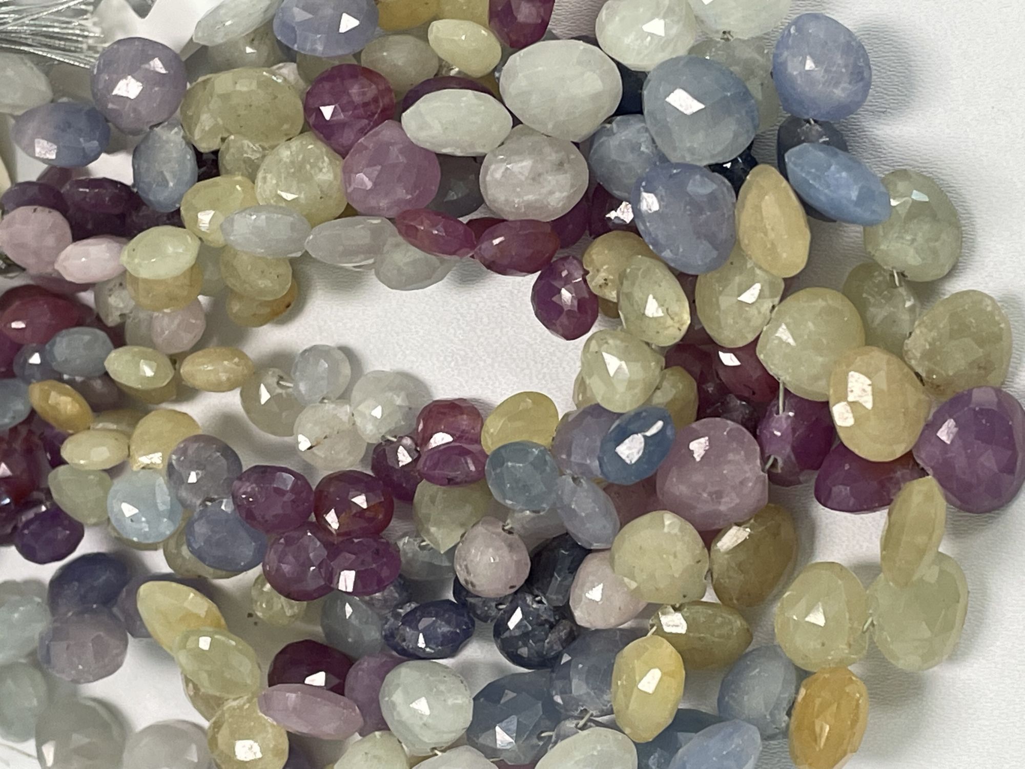 Multi Color Sapphire Heart Faceted