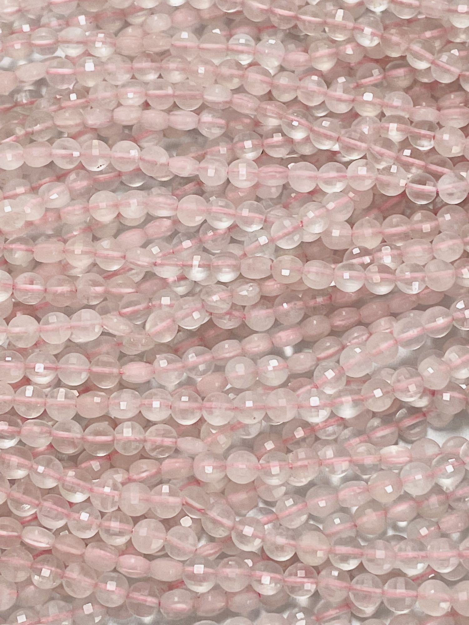 Rose Quartz Coin Faceted