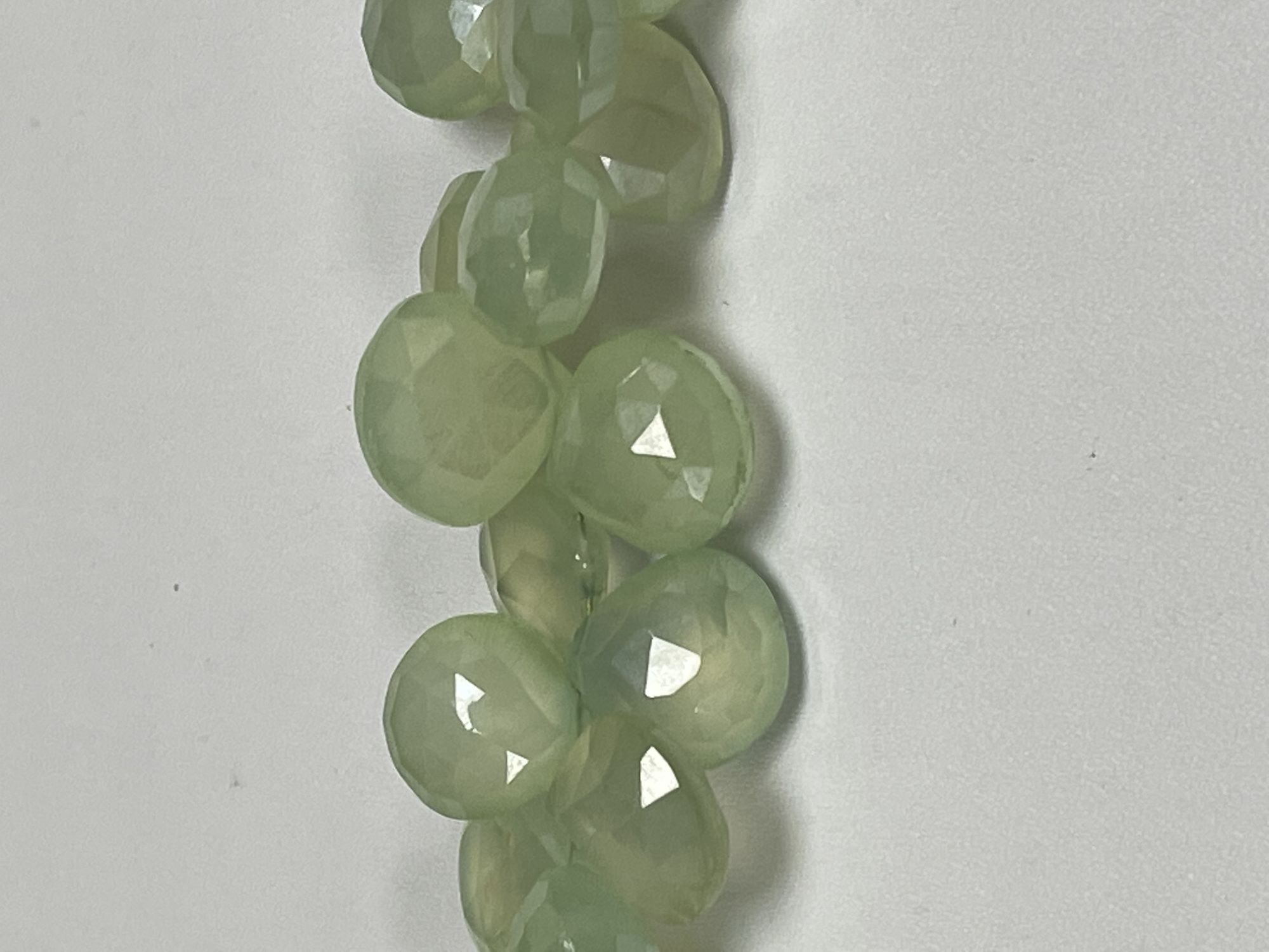 Light Green Chalcedony Heart Faceted