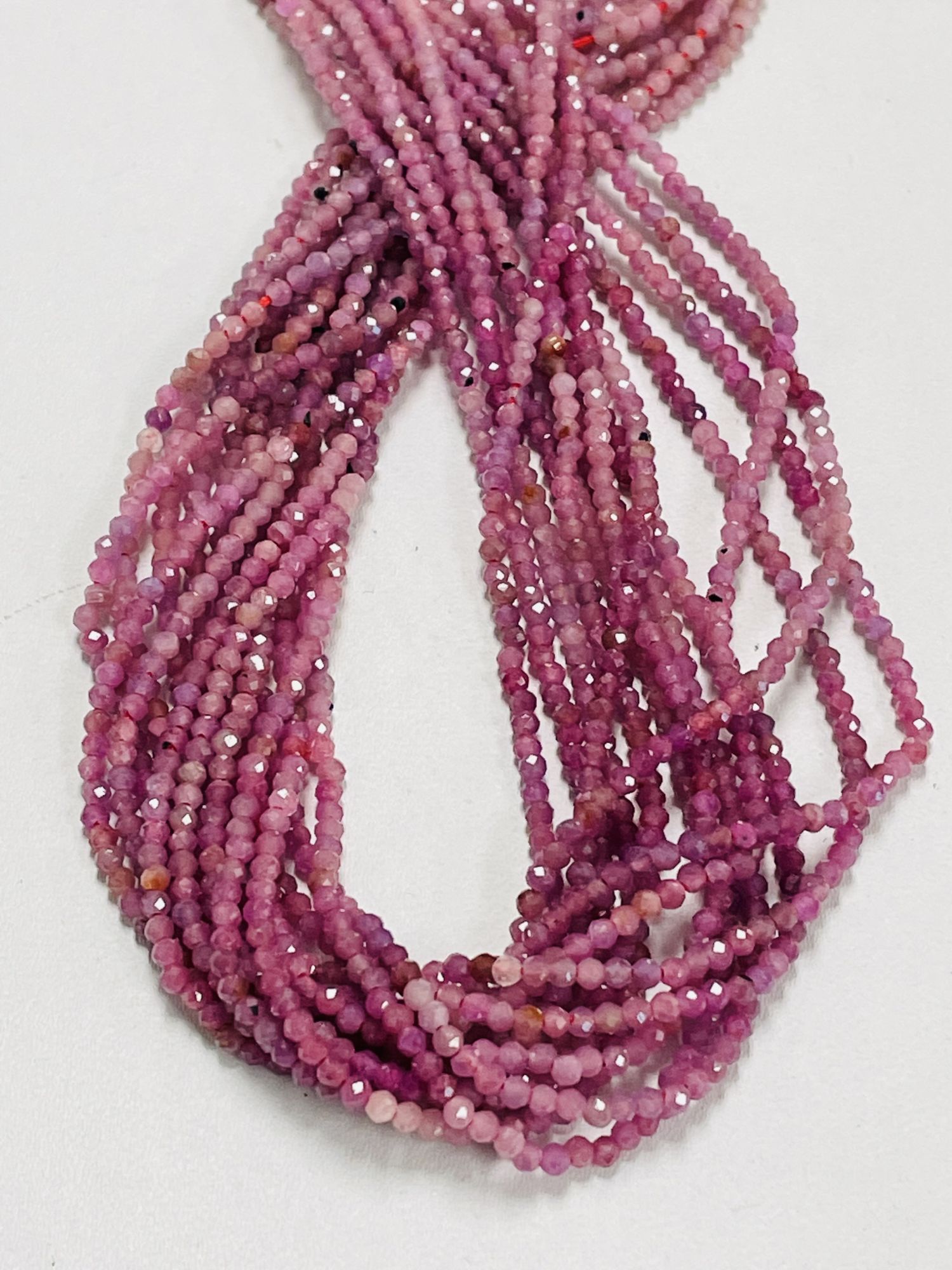 Shaded Pink Ruby Rondelle Faceted