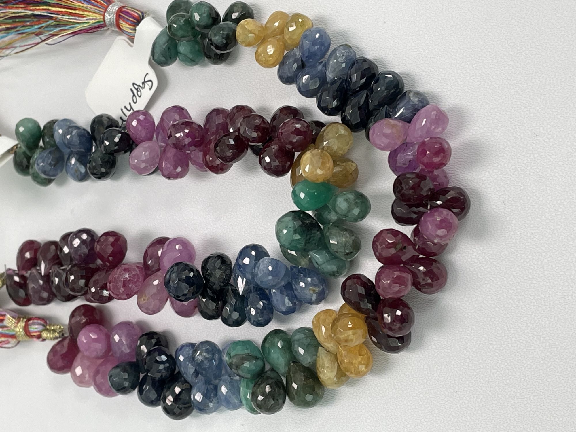 Multi Color Sapphire Drop Faceted