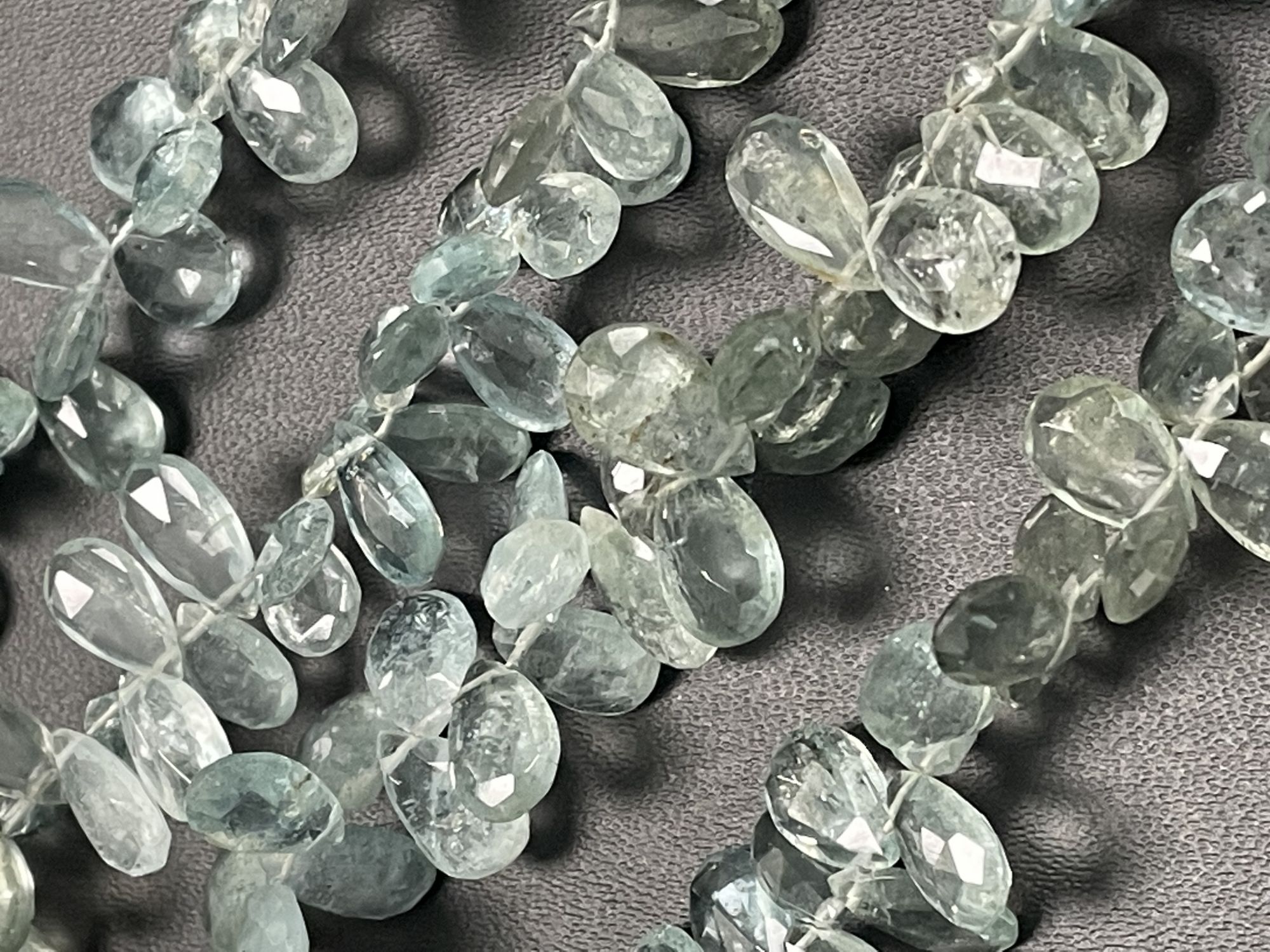 Moss Aquamarine Pear Faceted