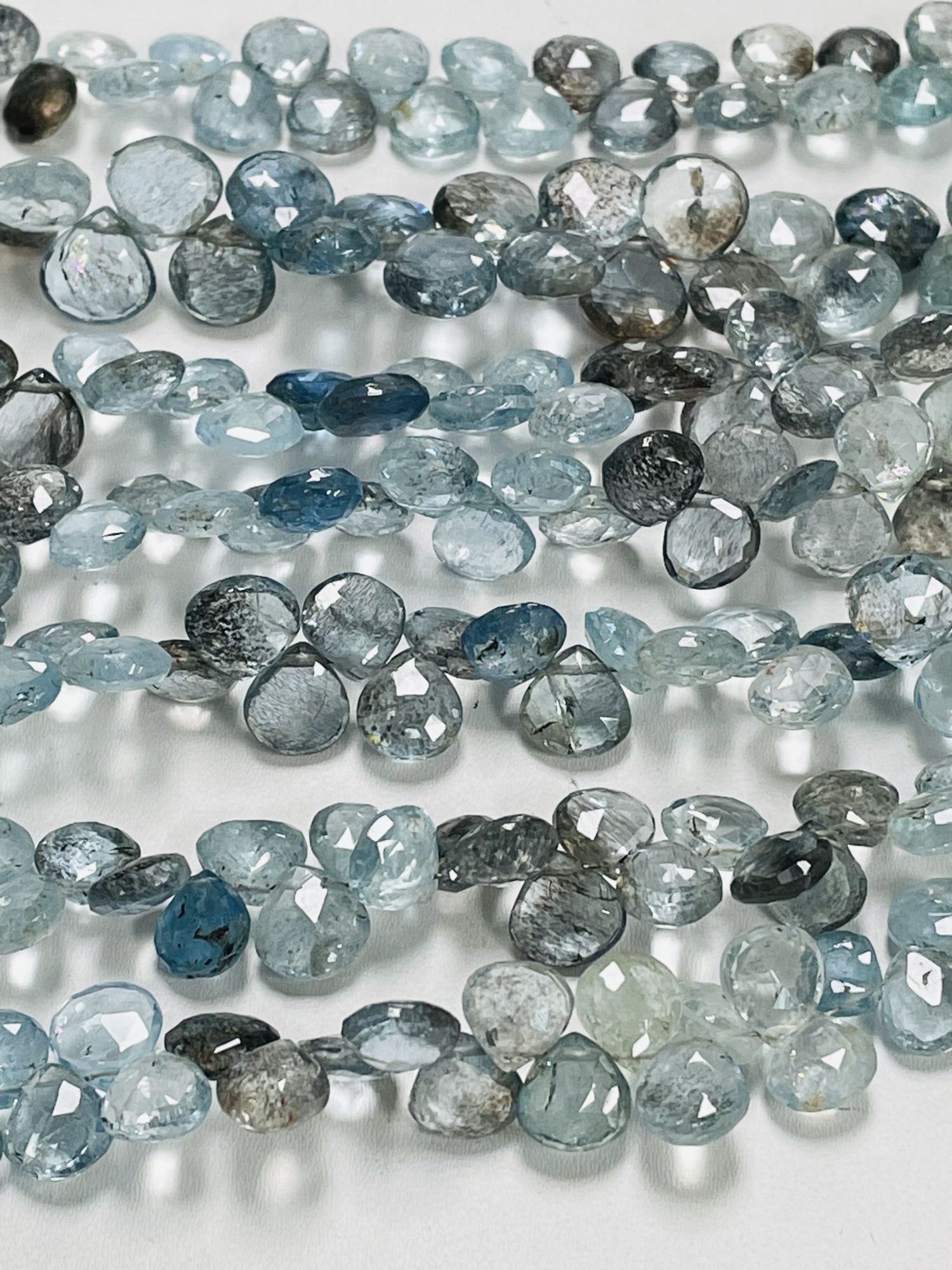 Copper Aquamarine Heart Faceted