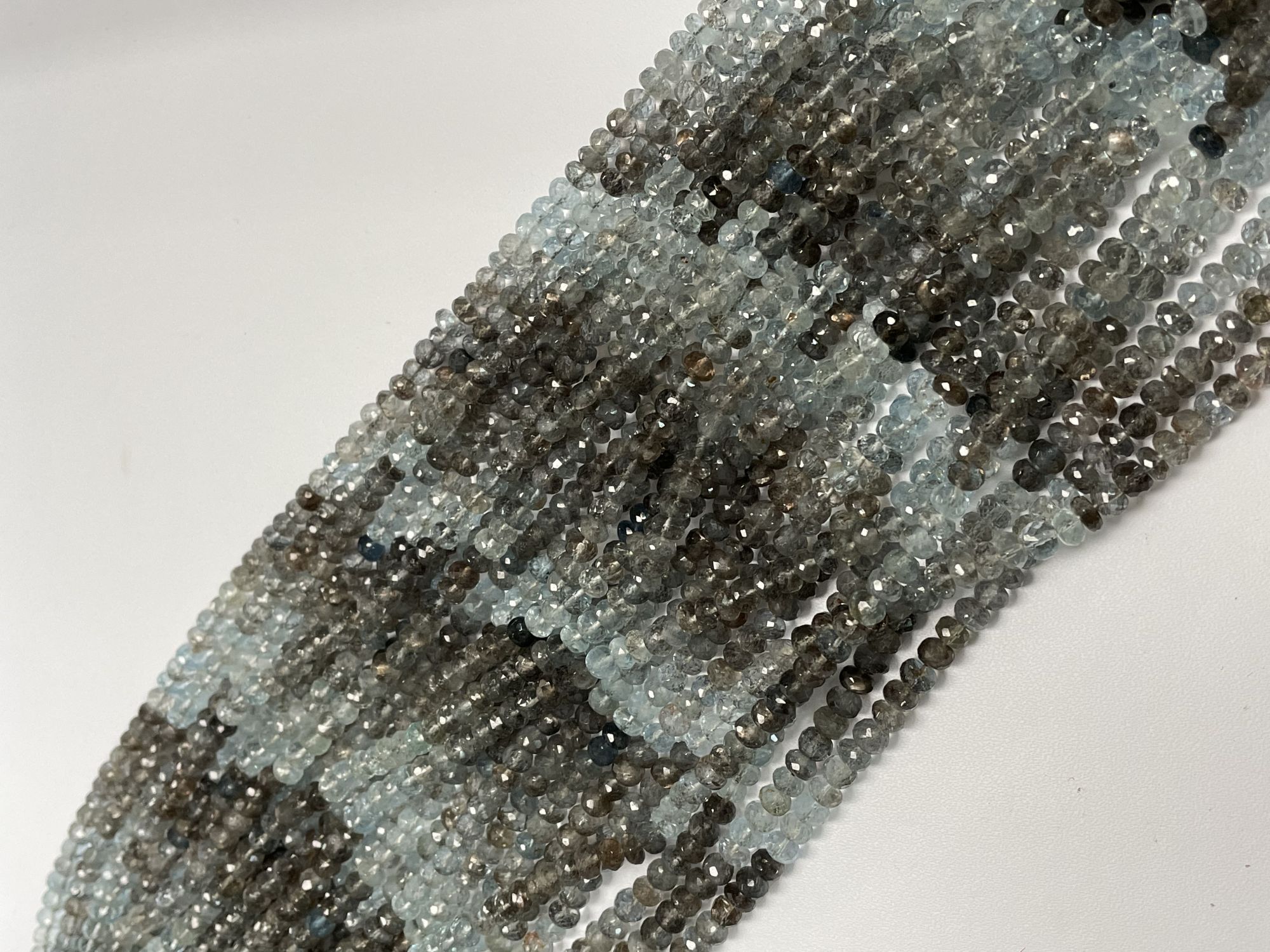 Copper Aquamarine Rondelle Faceted