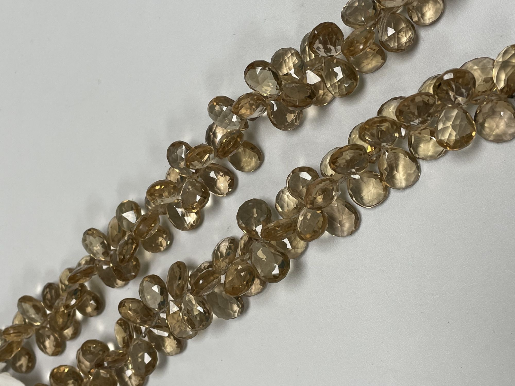 Champagne Quartz Pear Faceted