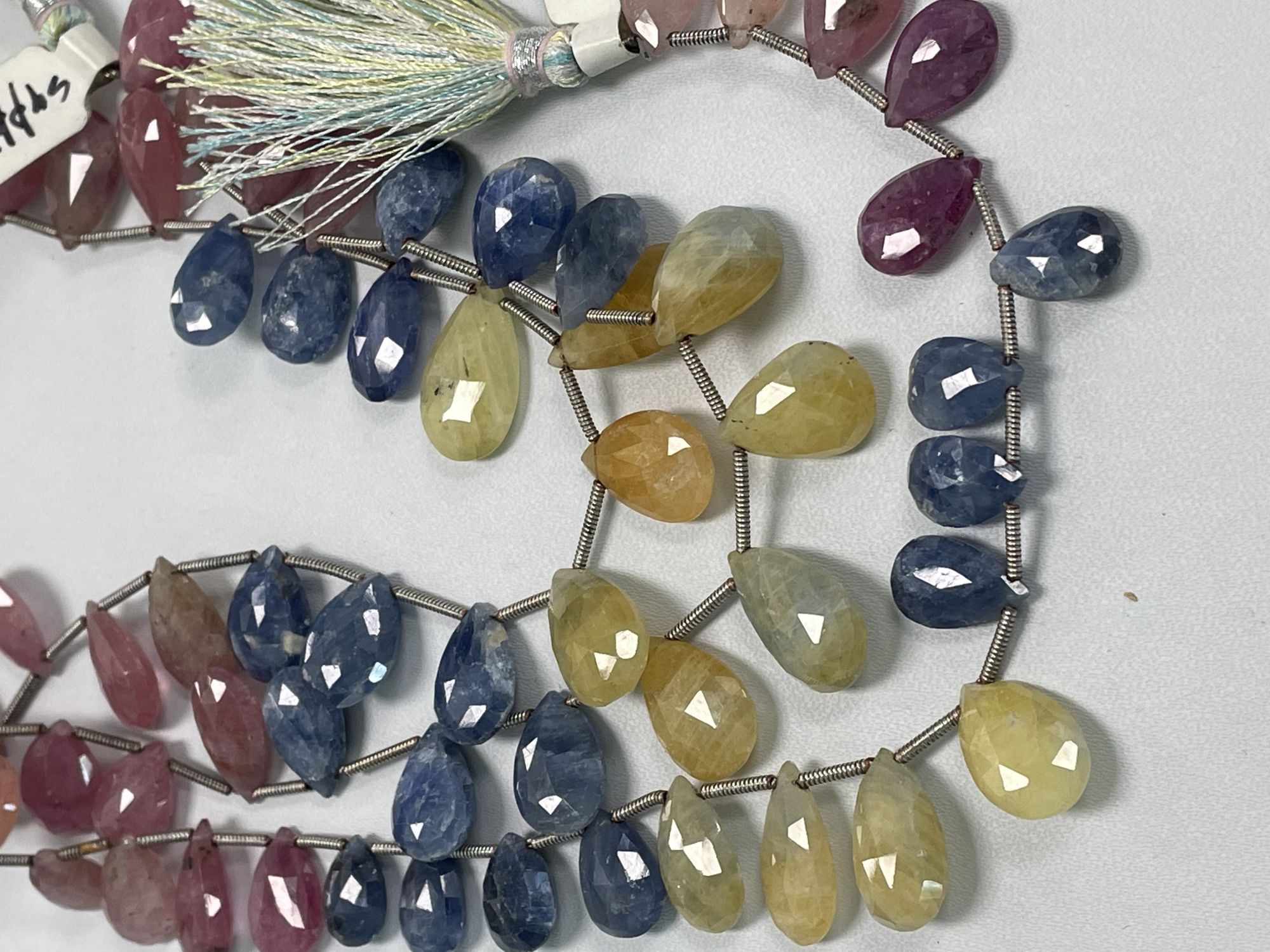Multi Color Sapphire Pear Faceted