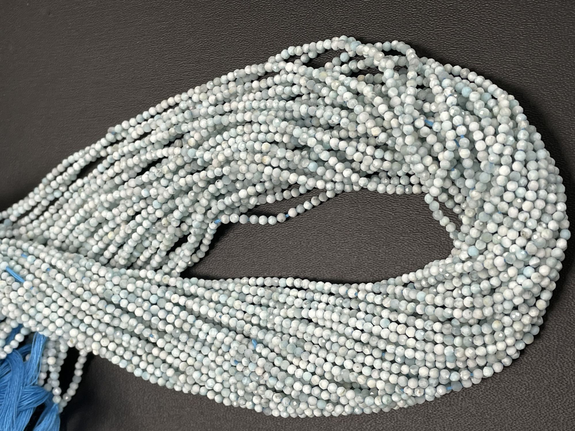 Larimar Rondelle Faceted