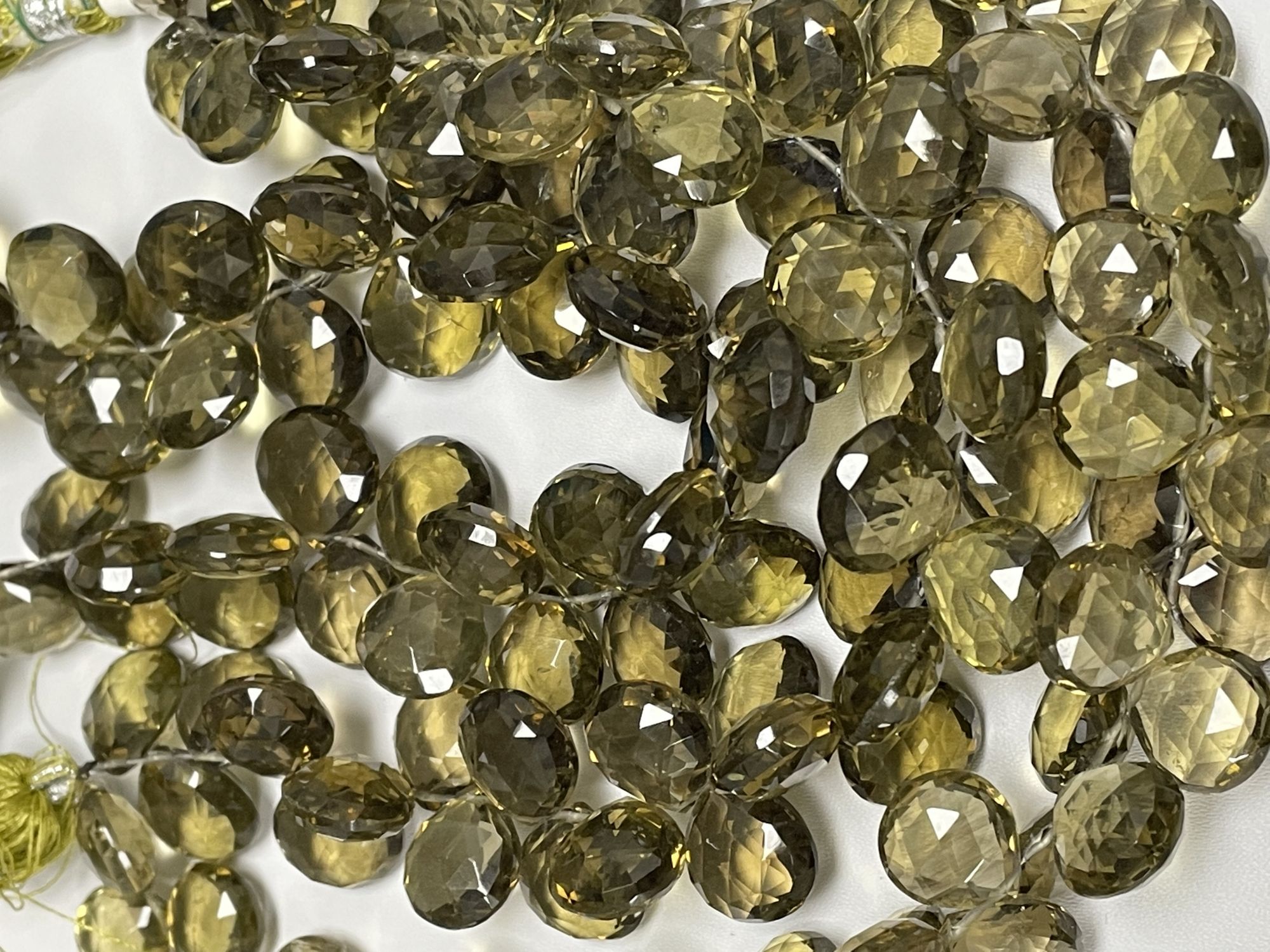 Olive Quartz Heart Faceted