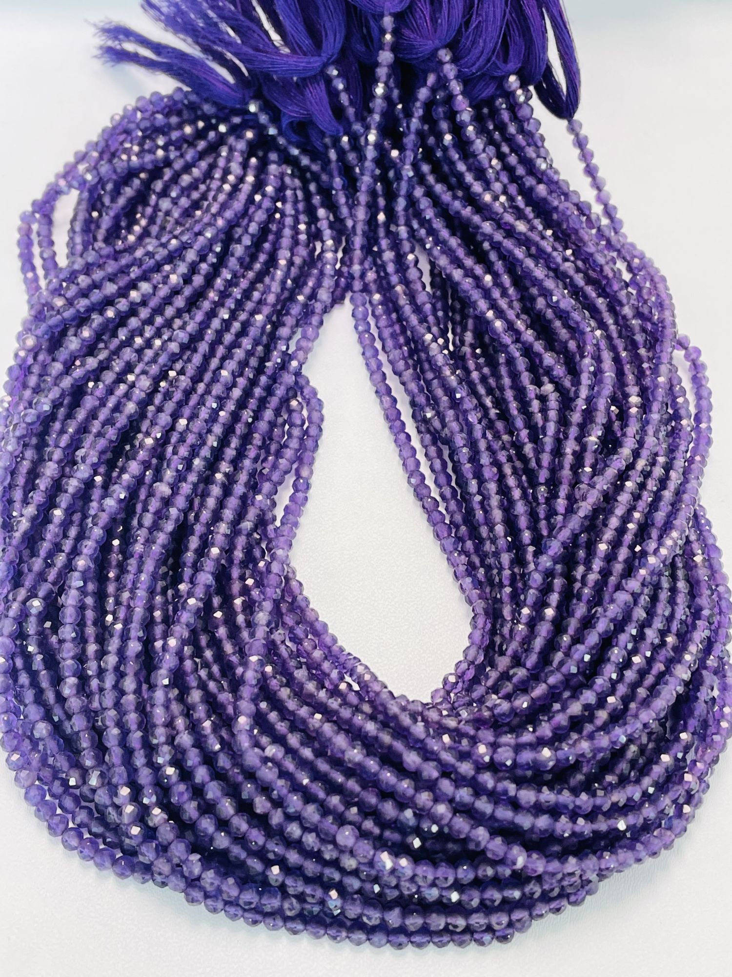 Purple Amethyst Rondelle Faceted