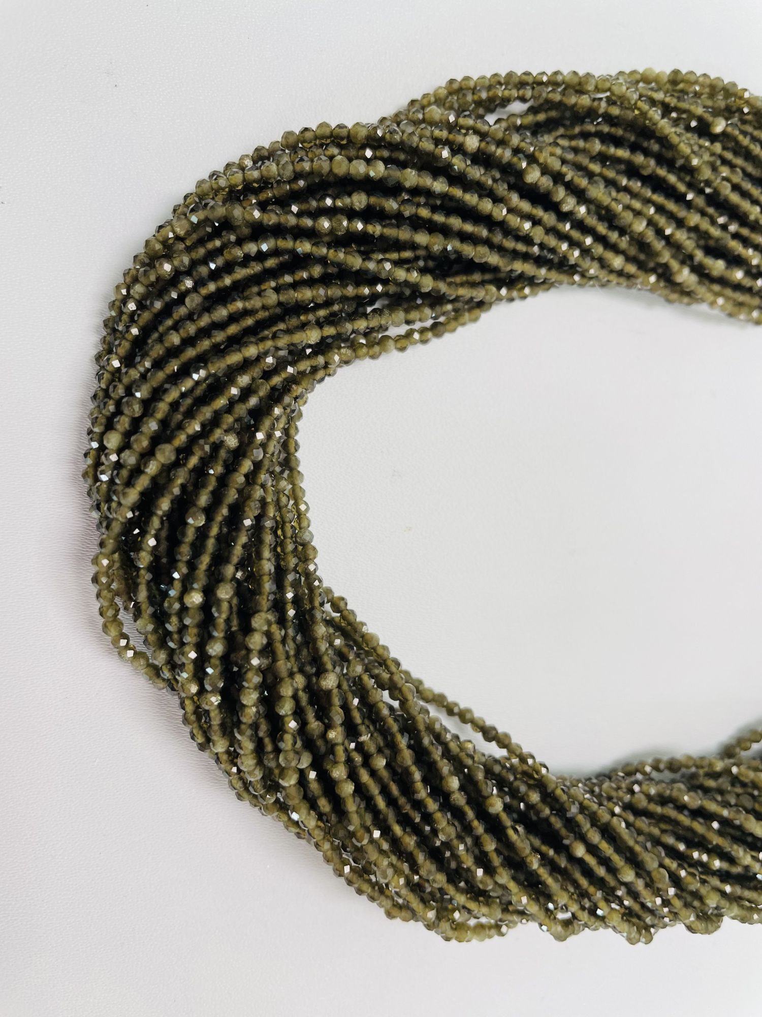 Cats eye Rondelle Faceted