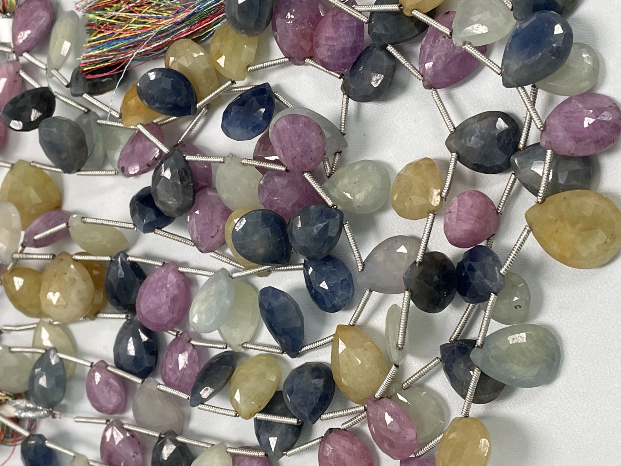 Multi Color Sapphire Pears Faceted