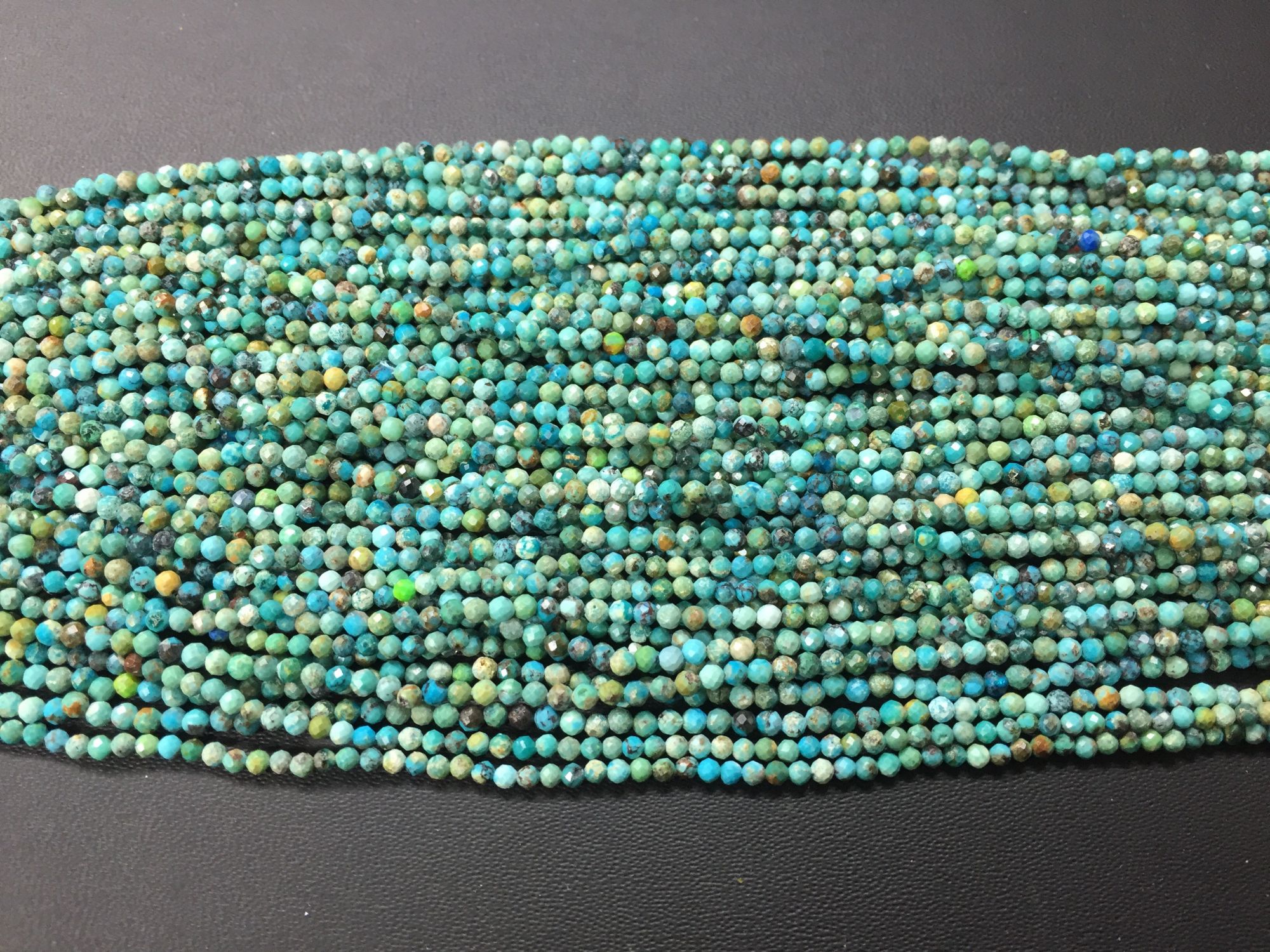 thumbnail image 2 of Handmade Sleeping Beauty Turquoise Rondelle Faceted Loose Beads - 3-4mm, Center-Drilled, Blue, 13" Strand 2 of 6