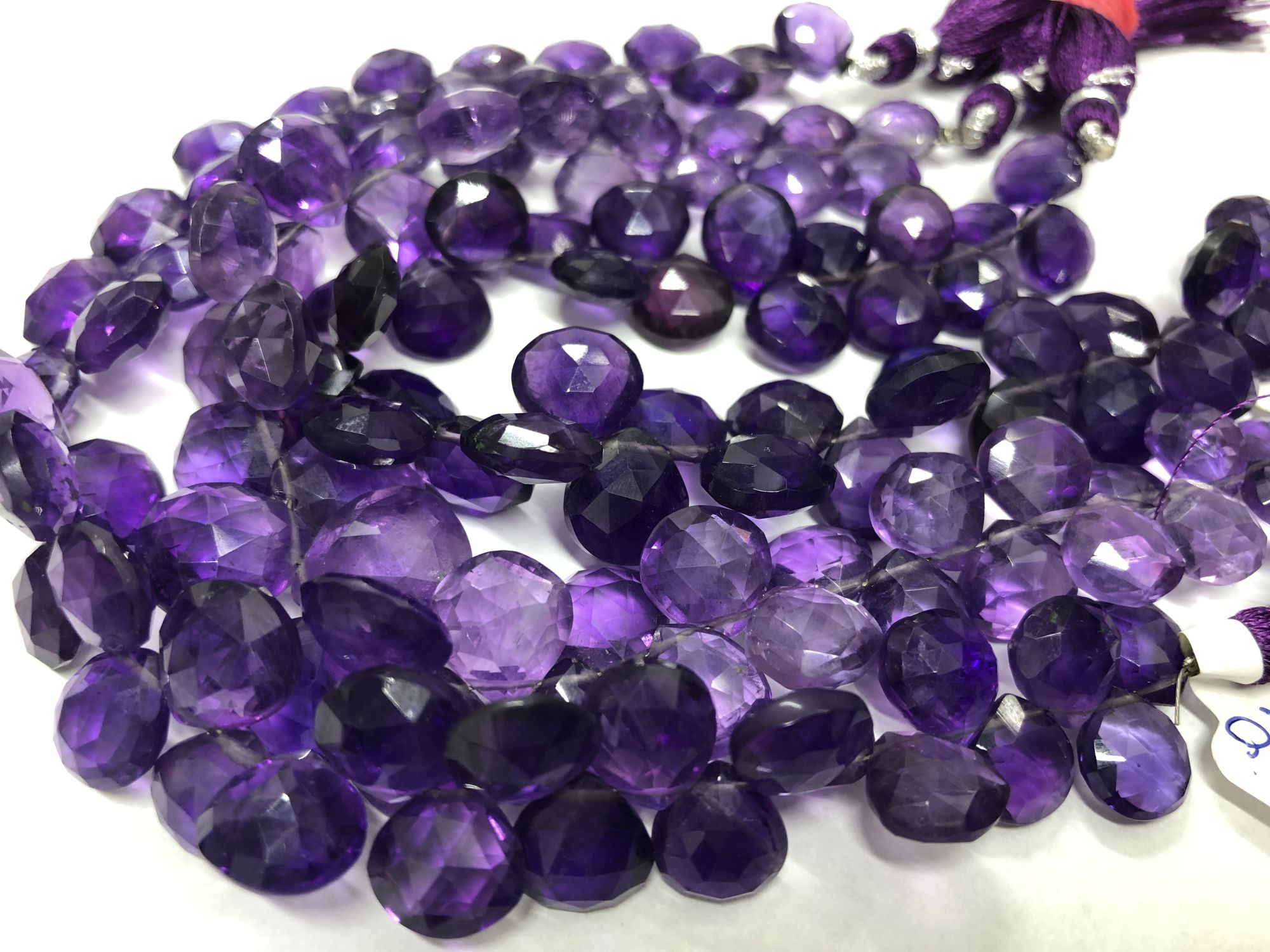 Amethyst Hearts Faceted