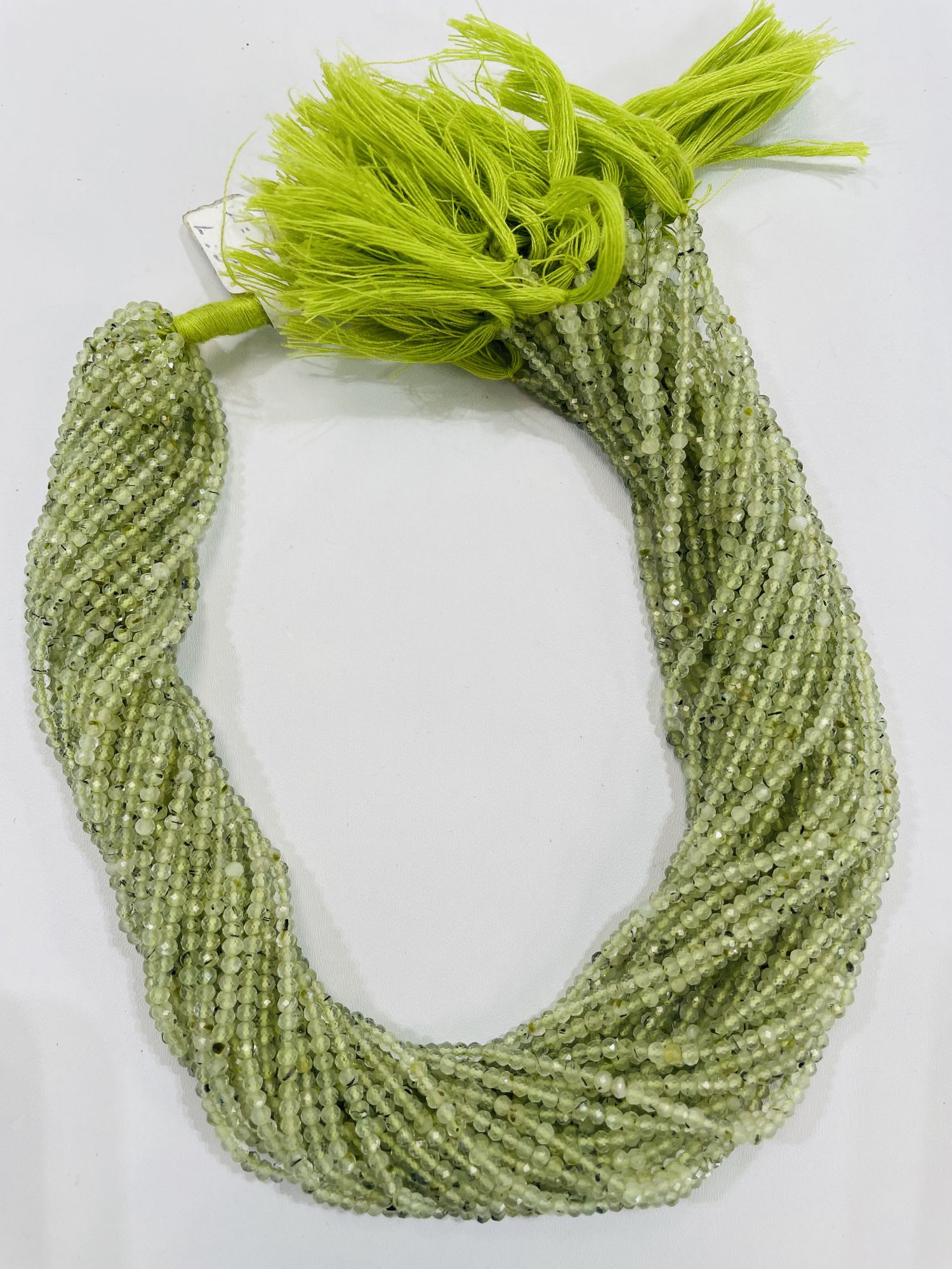 Prehnite Rondelle Faceted