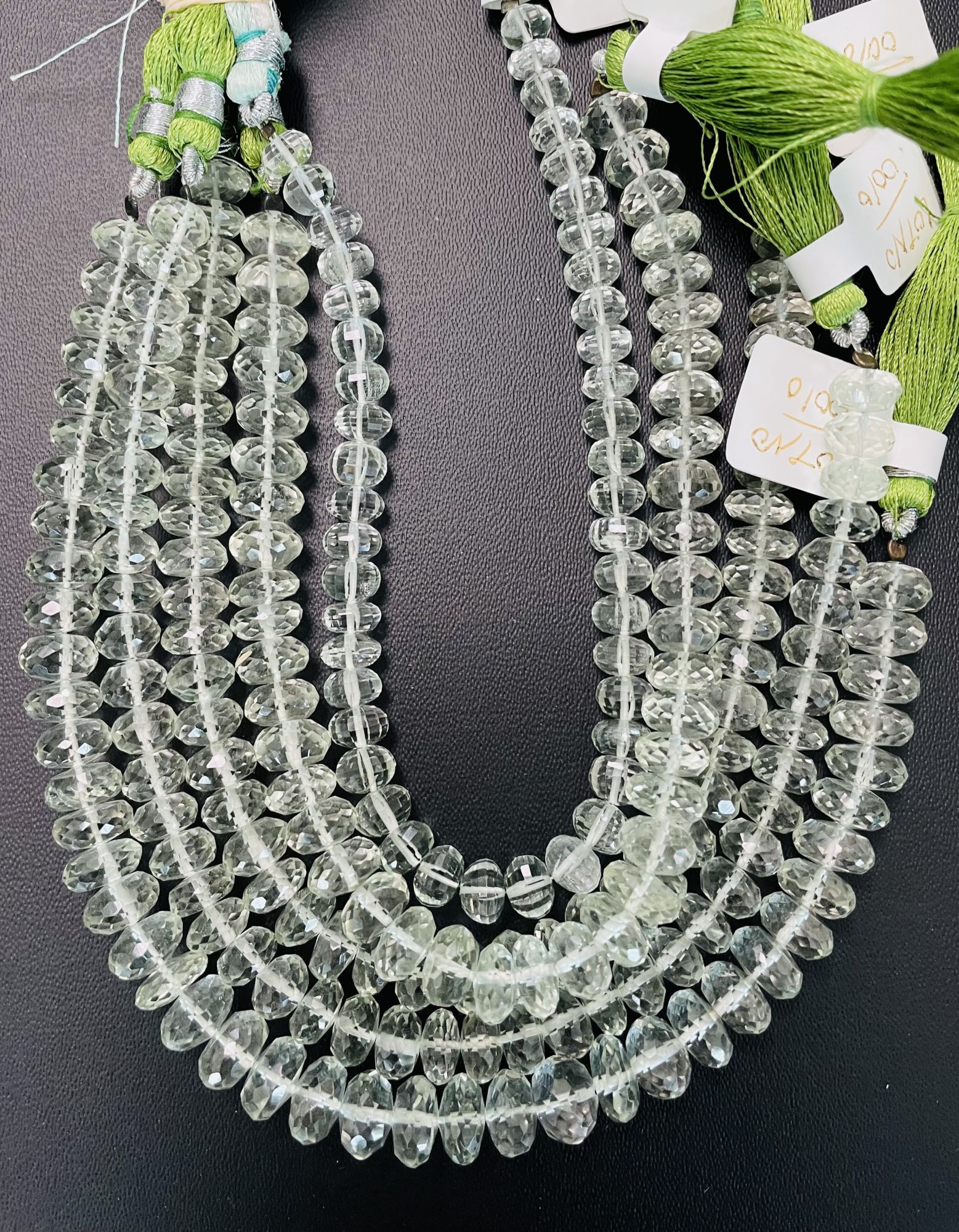 Green Amethyst Rondelle Faceted