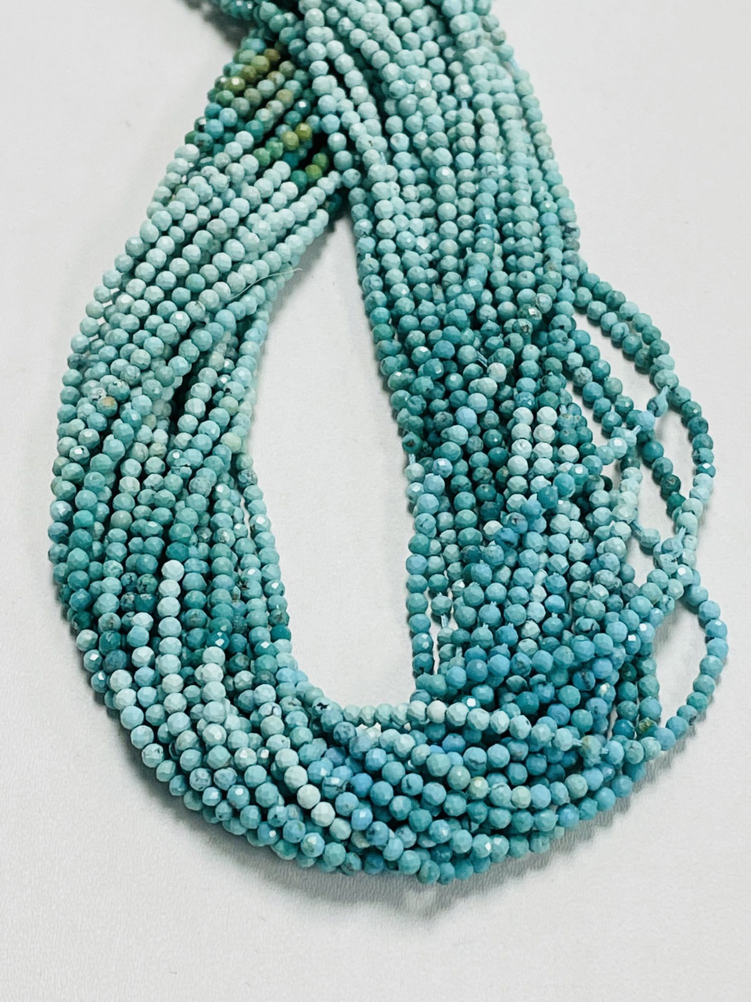 Shaded Arizona Turquoise Rondelle Faceted