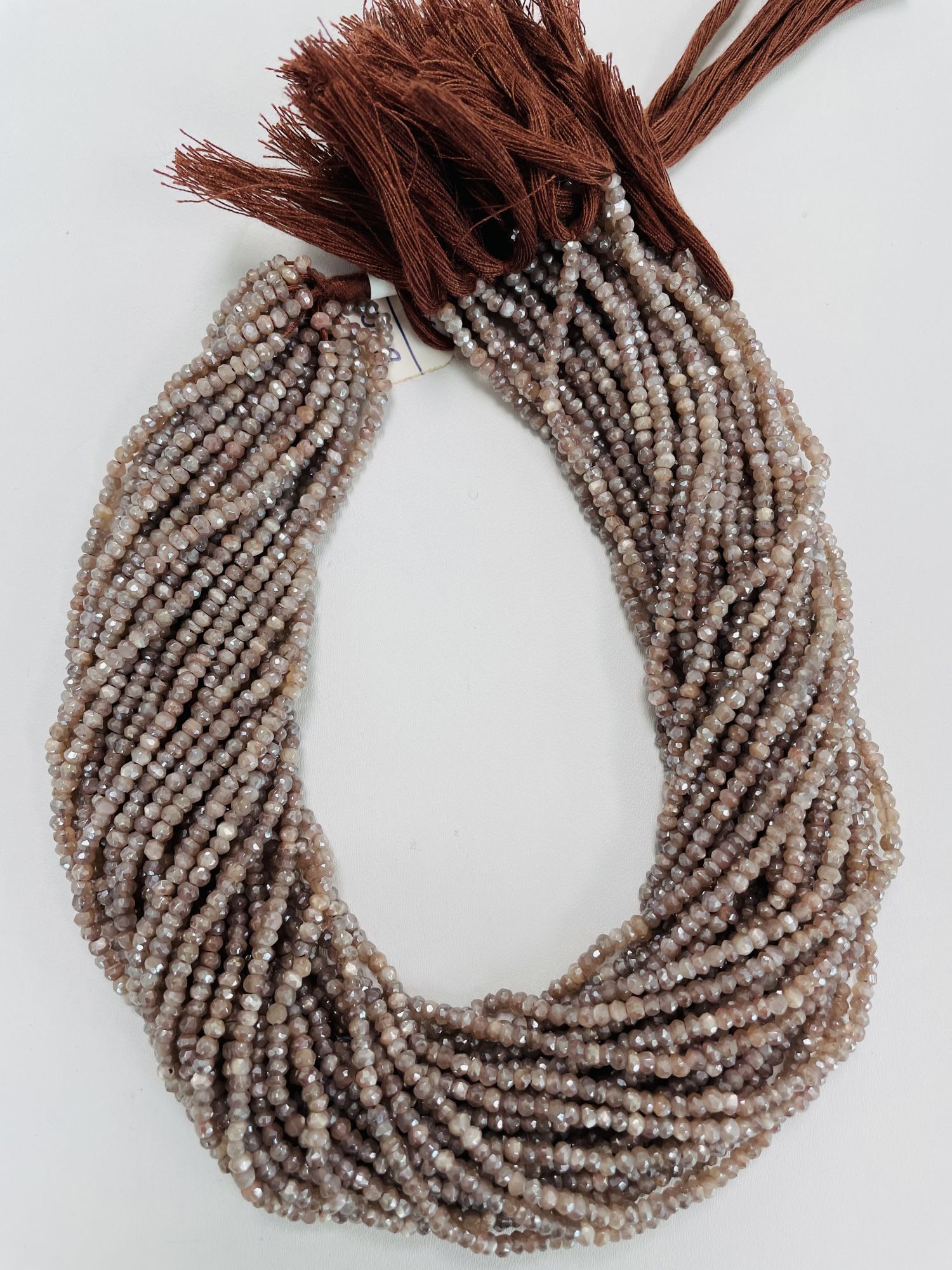 Coated Chocolate Moonstone Rondelle Faceted