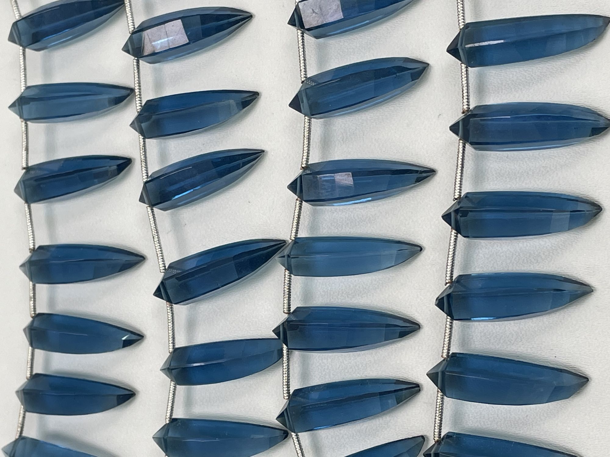 Deep Blue Hydro Quartz Okra Faceted