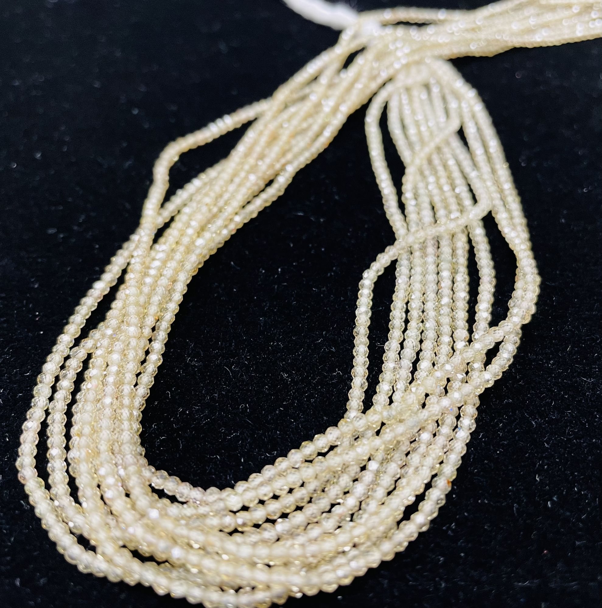 Champagne Zircon Rondelles Faceted