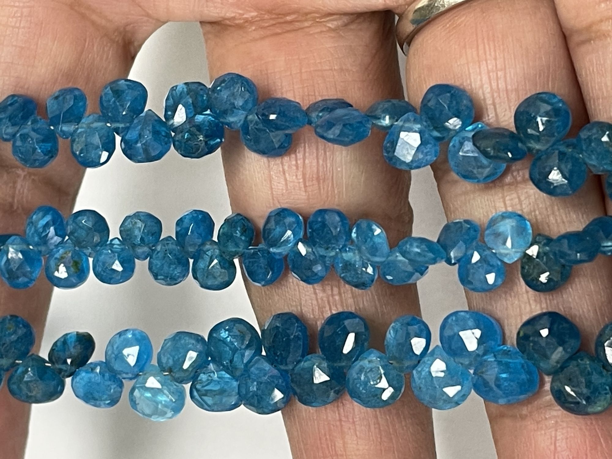 Shaded Blue Apatite Heart Faceted