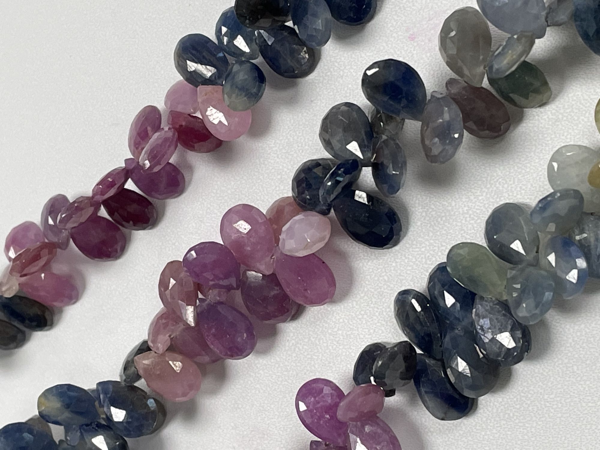 Multi Color Sapphire Pear Faceted