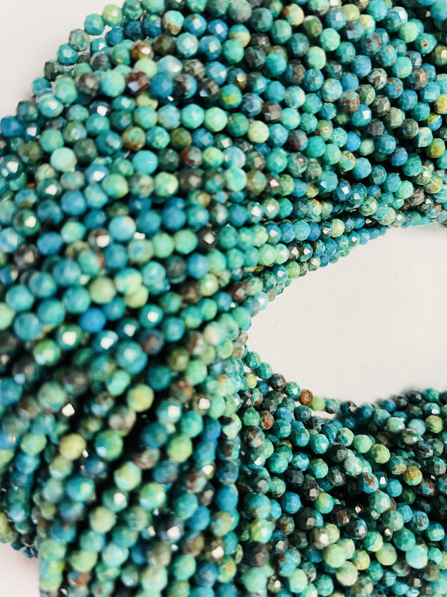 Chrysocolla Rondelle Faceted