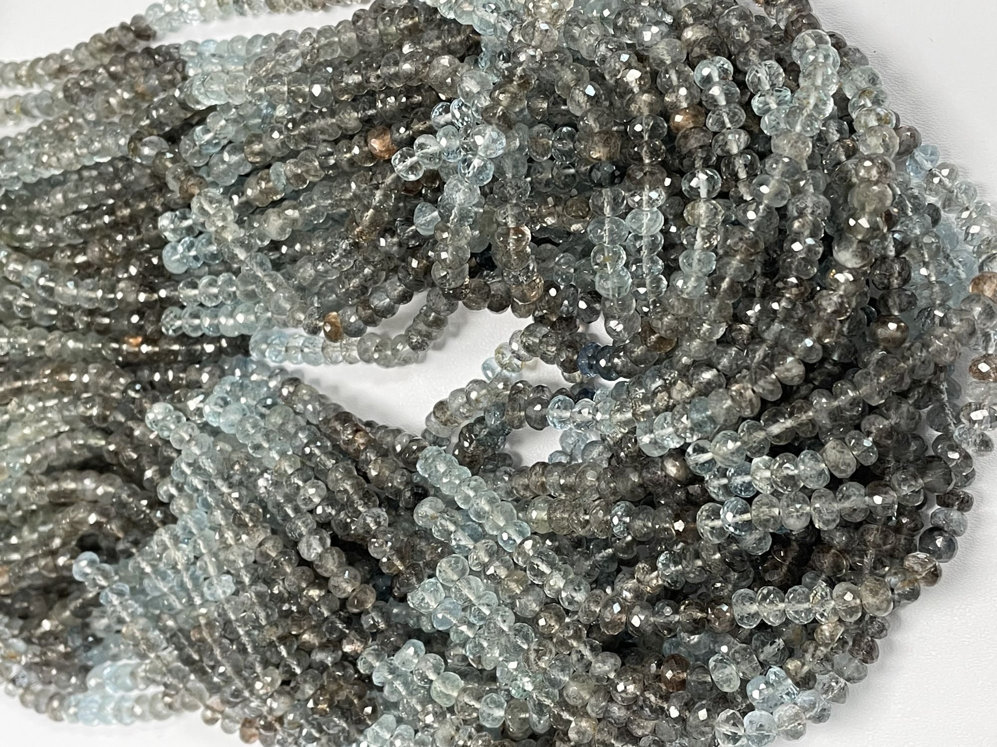 Copper Aquamarine Rondelle Faceted