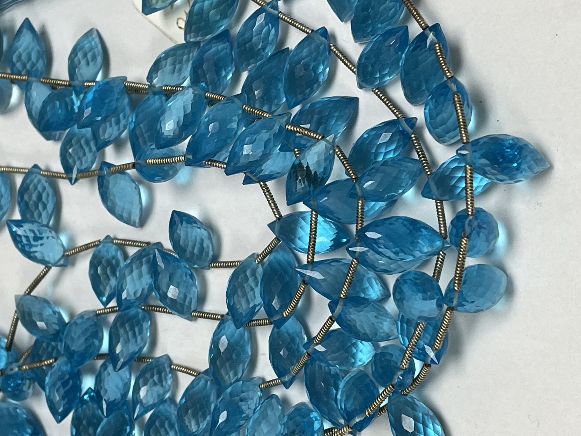 Sky Blue Hydro Quartz Puff Marquise Faceted