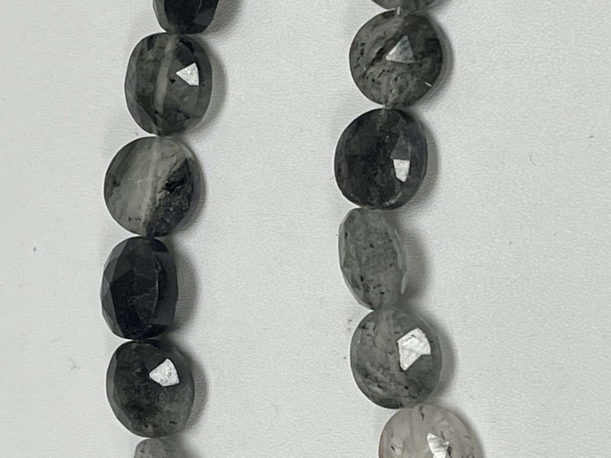 Black Rutilated Quartz Coin Faceted