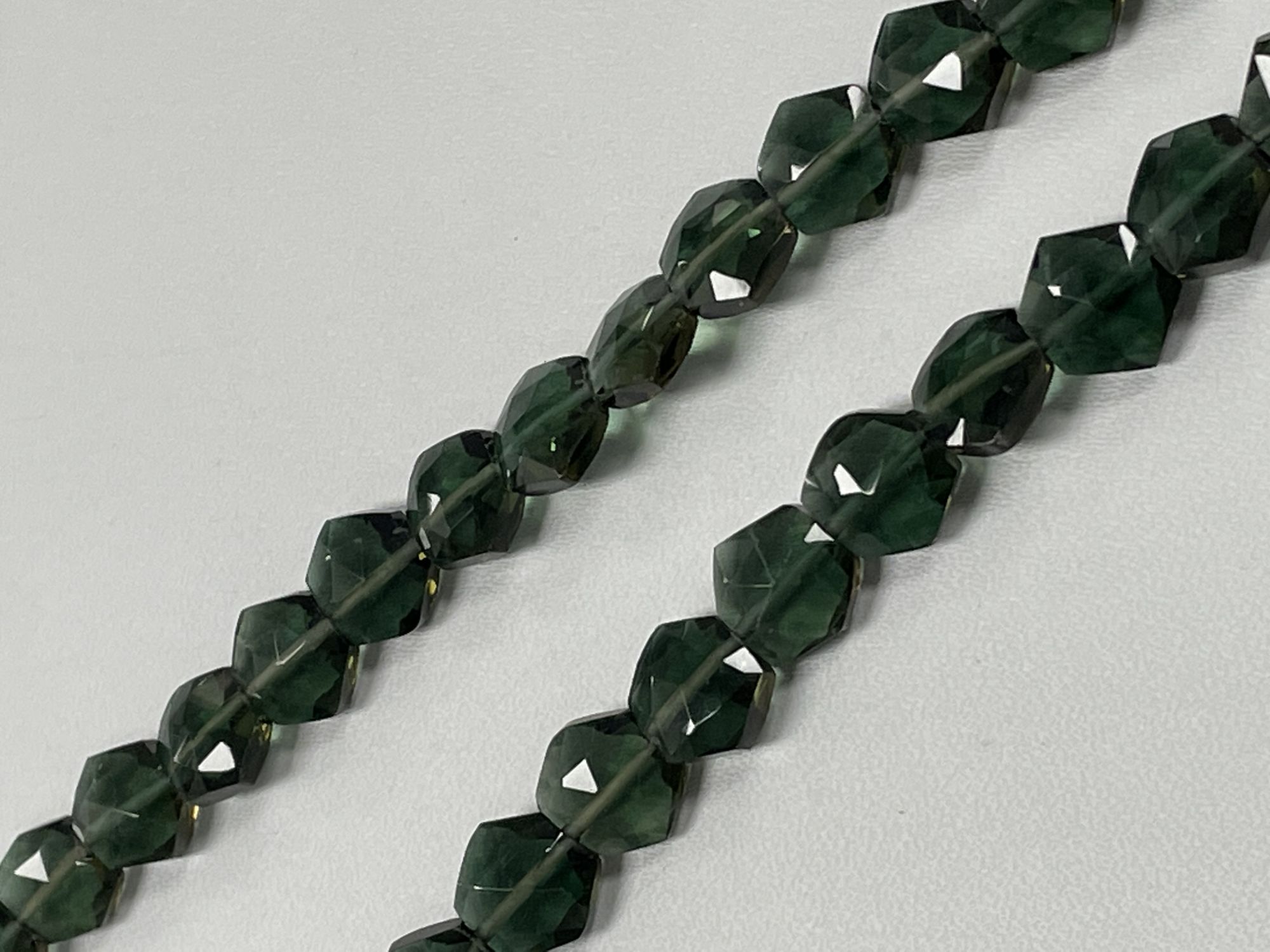 Forest Green Hydro Quartz Hexagon Faceted