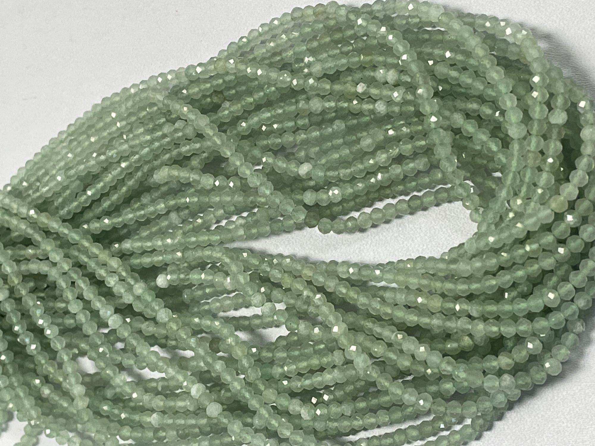 Green Aquamarine Rondelle Faceted