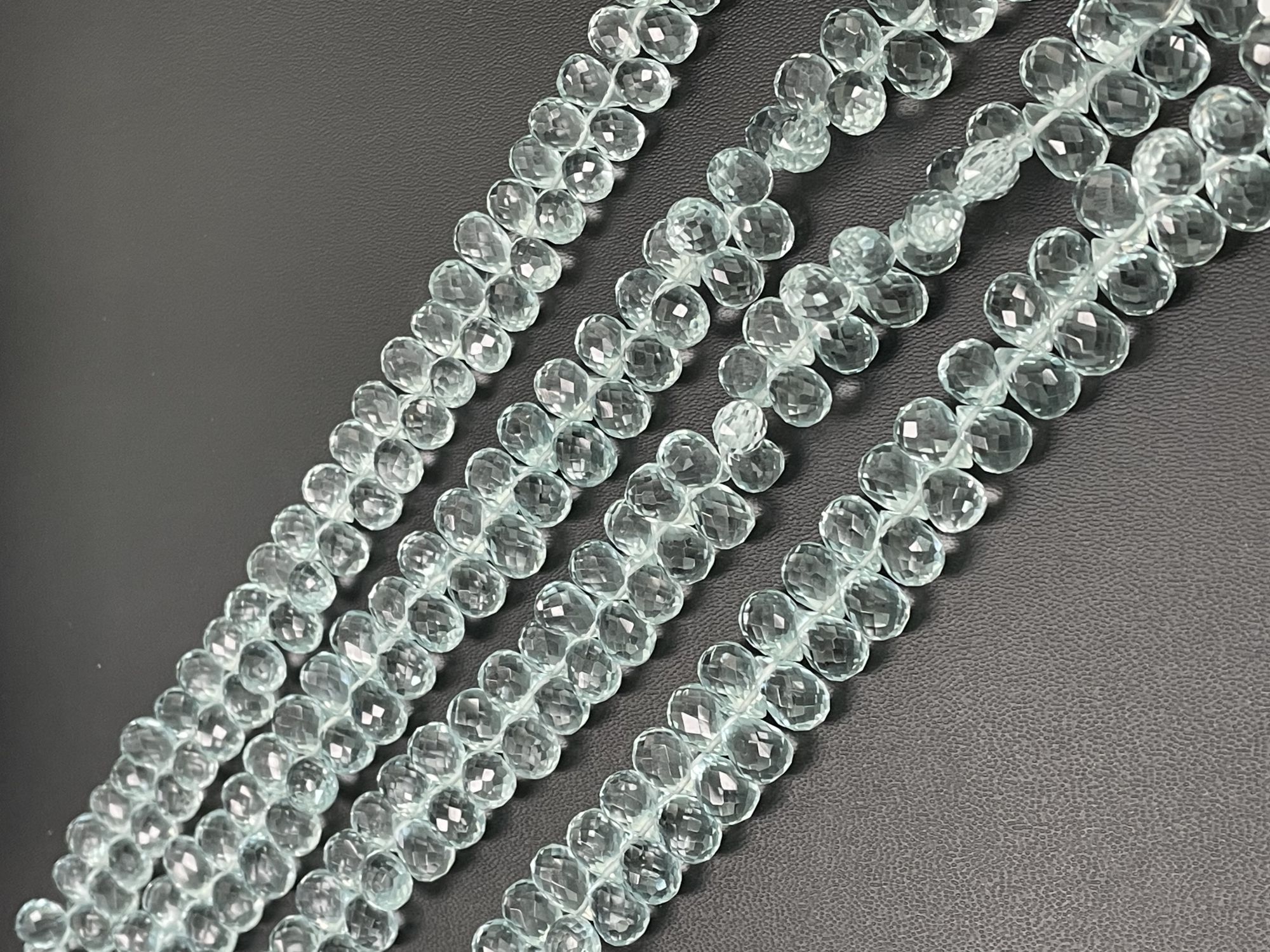 Aquamarine Hydro Quartz Drop Faceted
