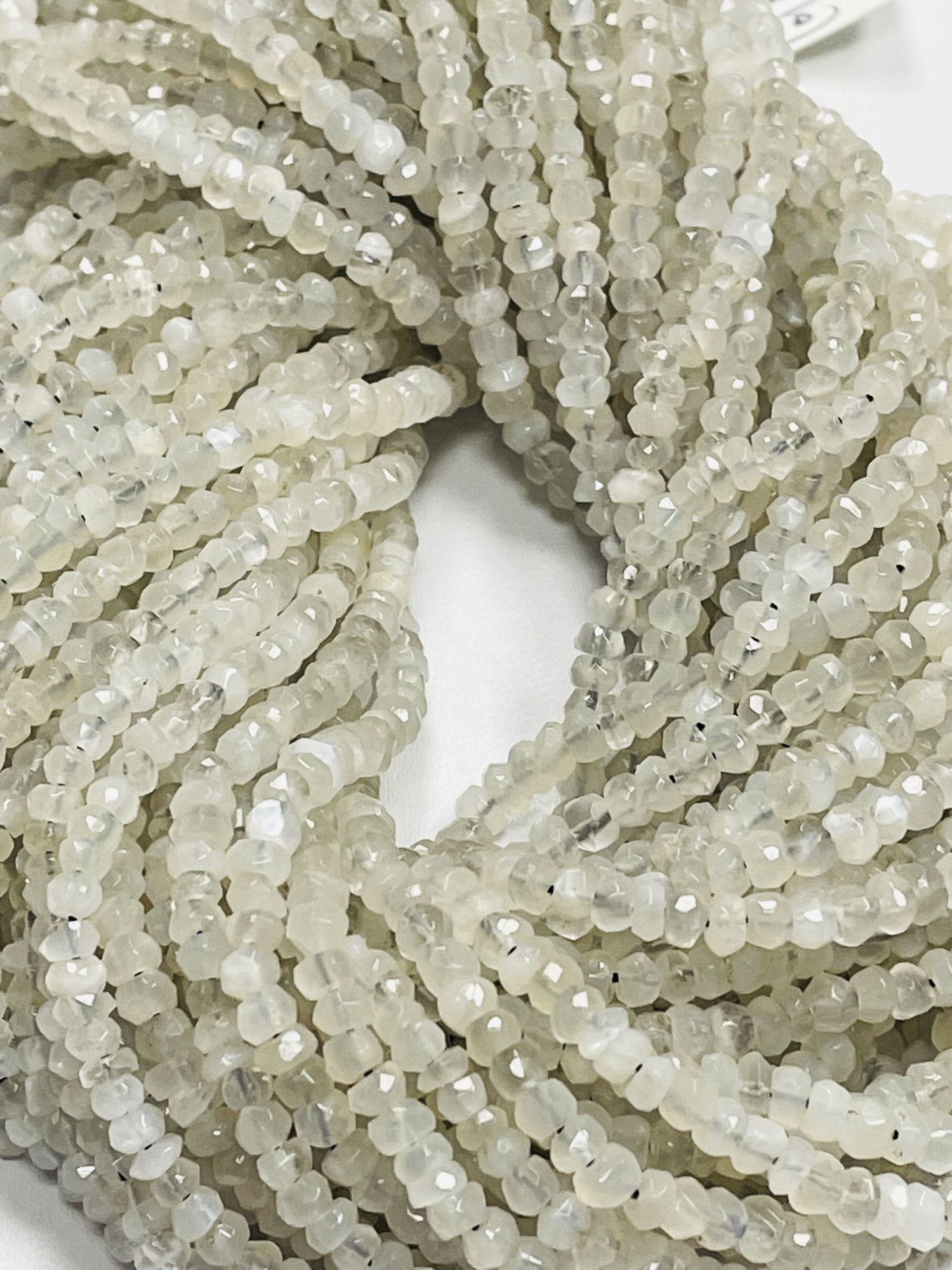 Moonstone Rondelle Faceted Ceylone