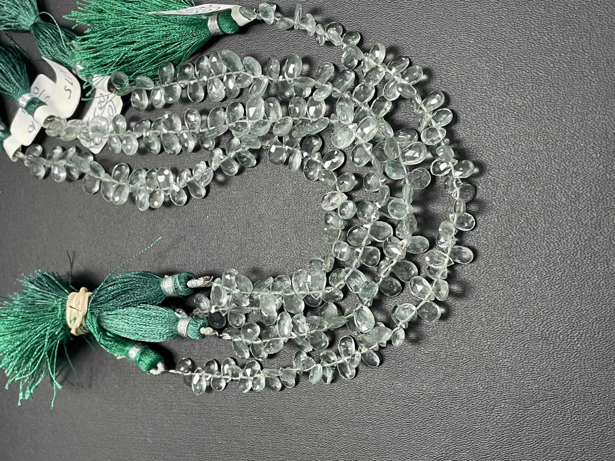 Moss Aquamarine Pear Faceted