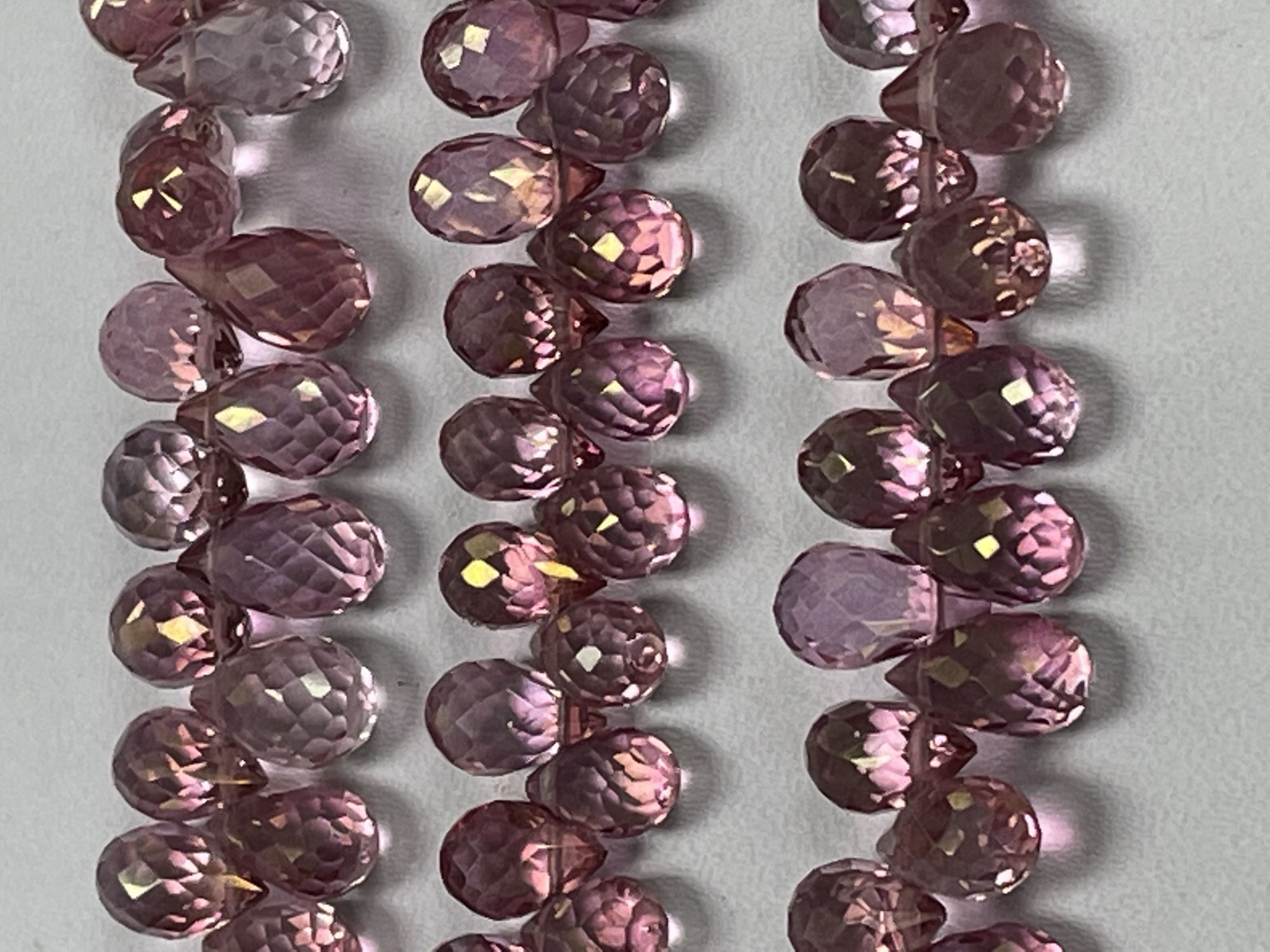 Pink Mystic Quartz Drop Faceted