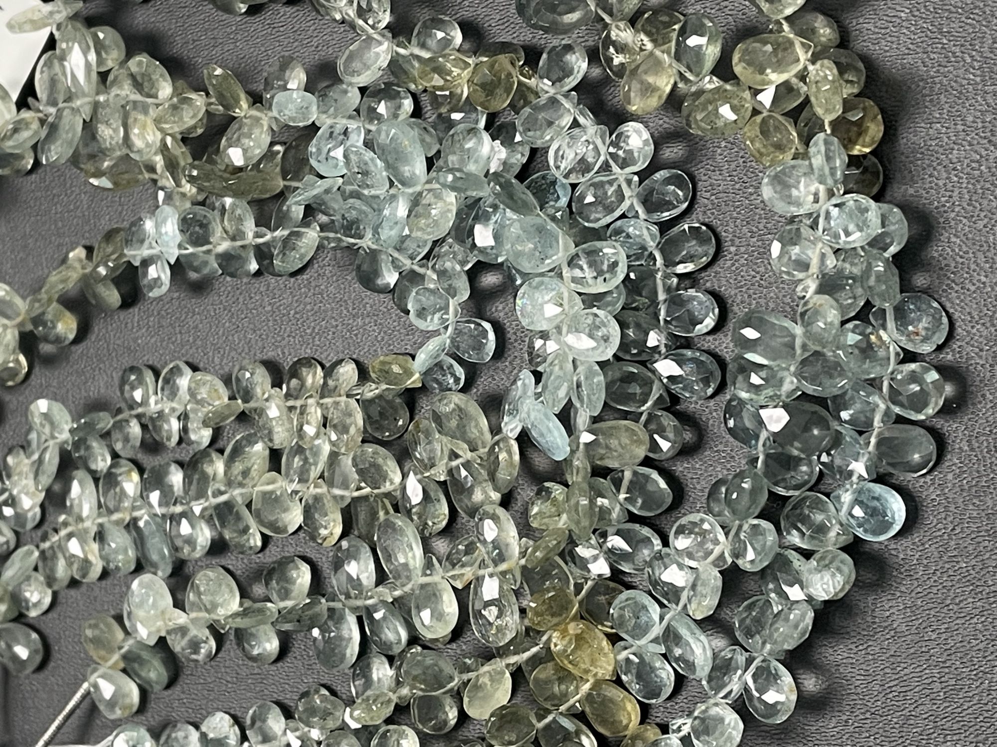 Moss Aquamarine Pear Faceted