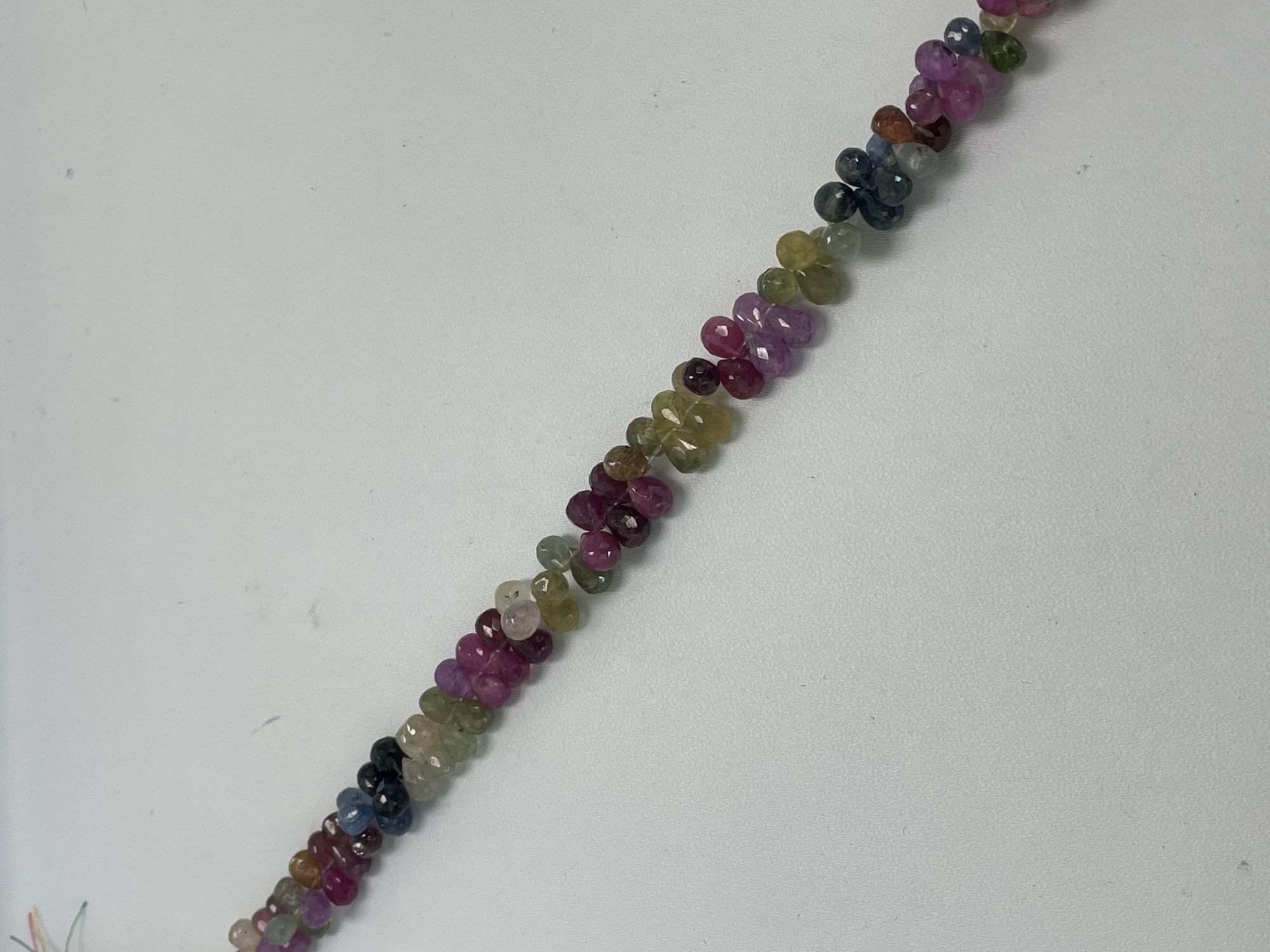 Multi Color Sapphire Drop Faceted