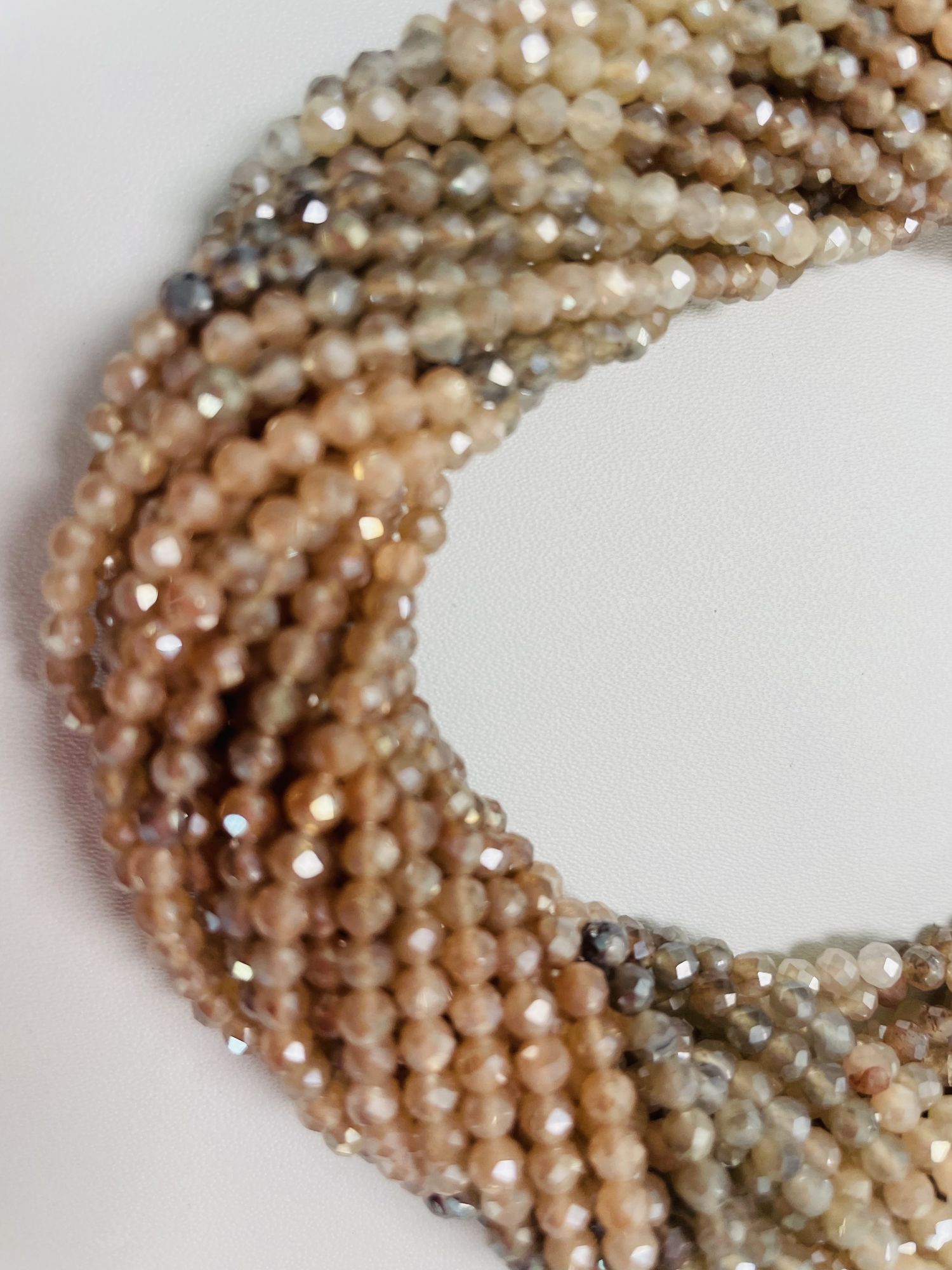 Coated Moonstone Rondelle Faceted