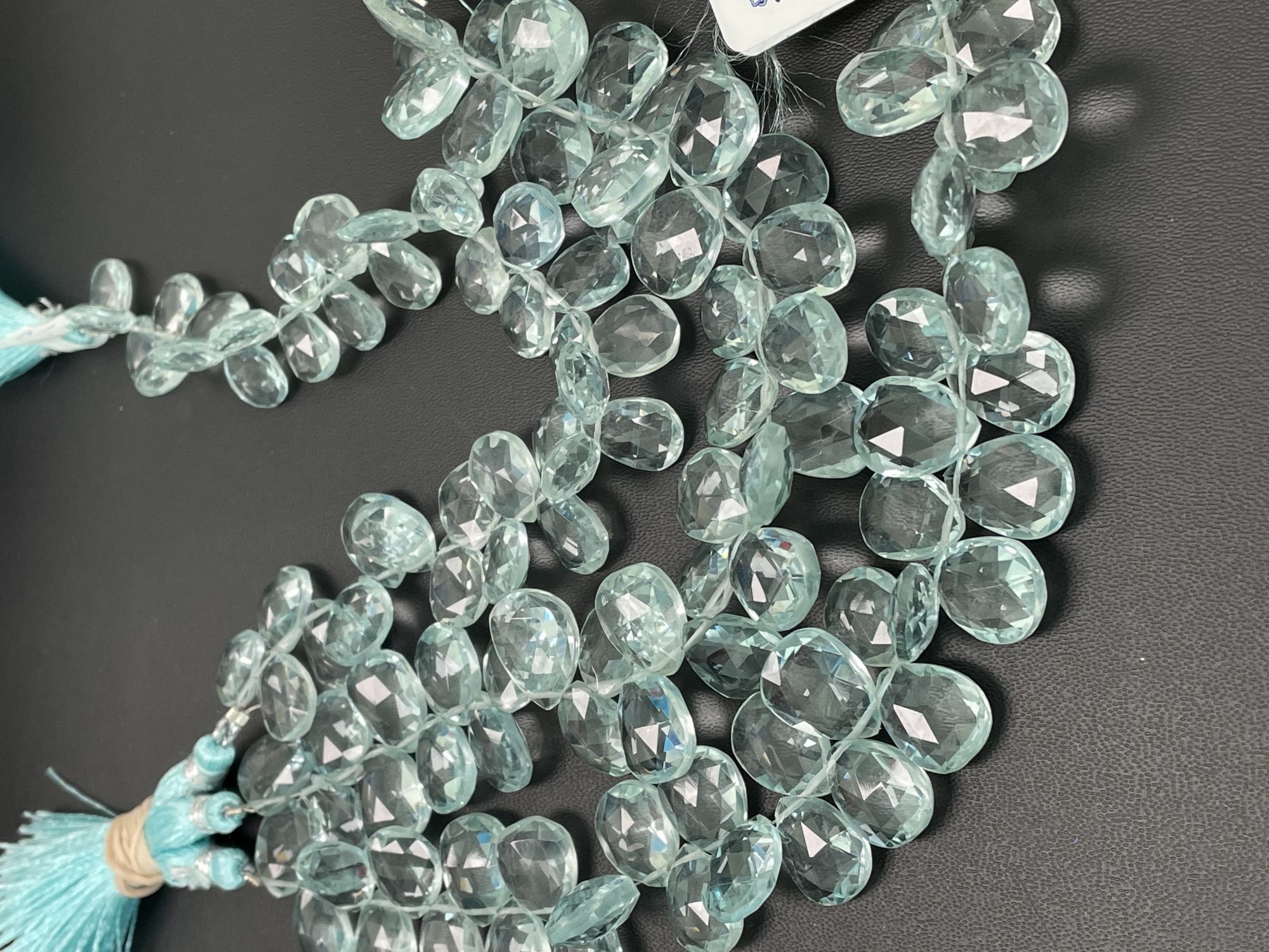 Aquamarine Hydro Quartz Pear Faceted