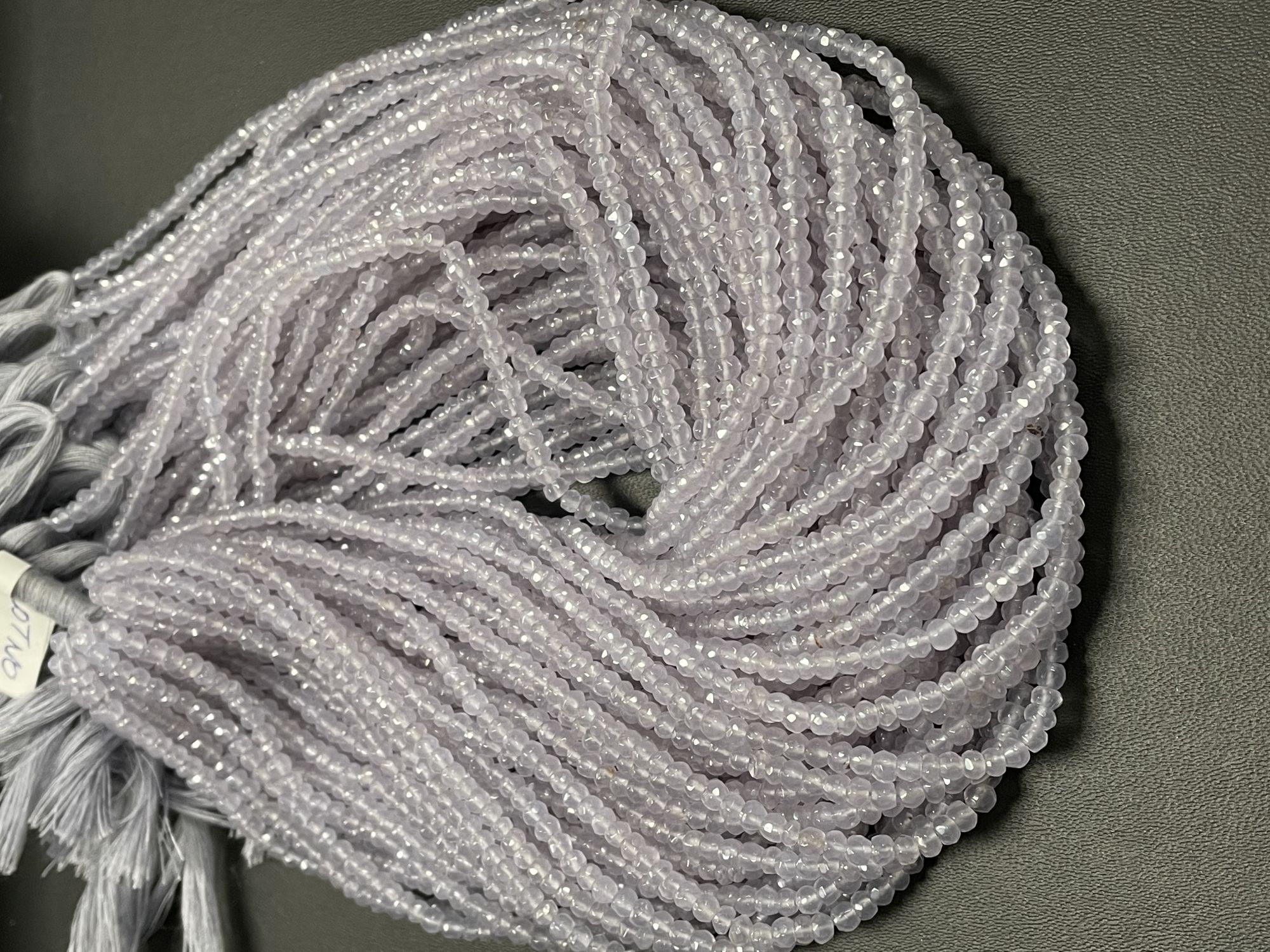 Lavender Chalcedony Rondelle Faceted