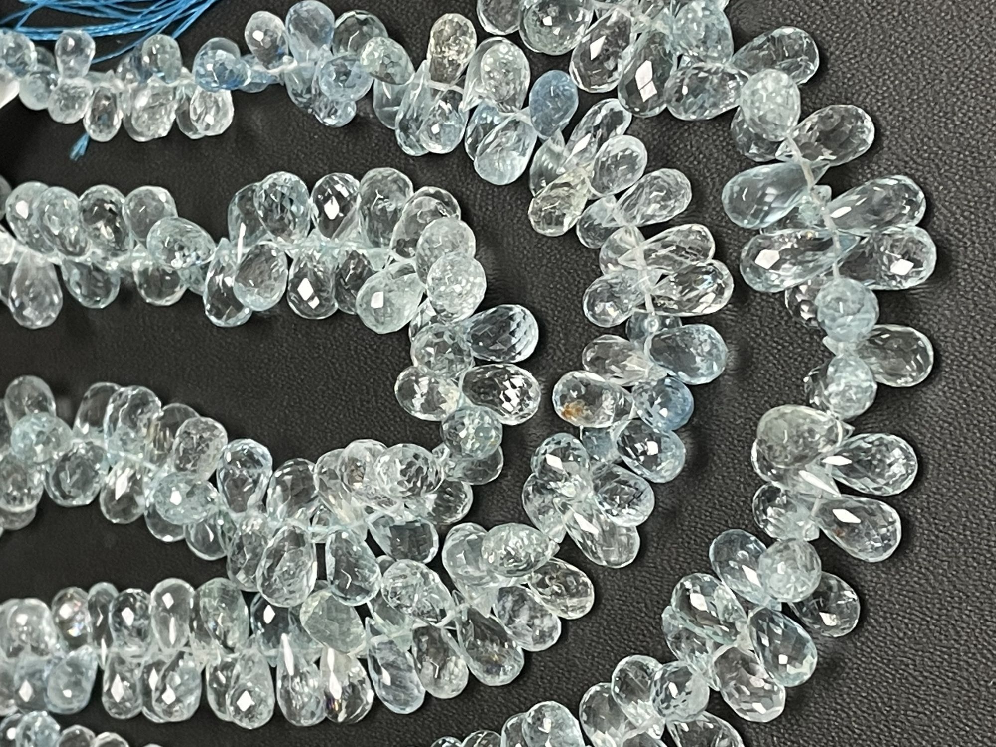 Aquamarine Drop Faceted