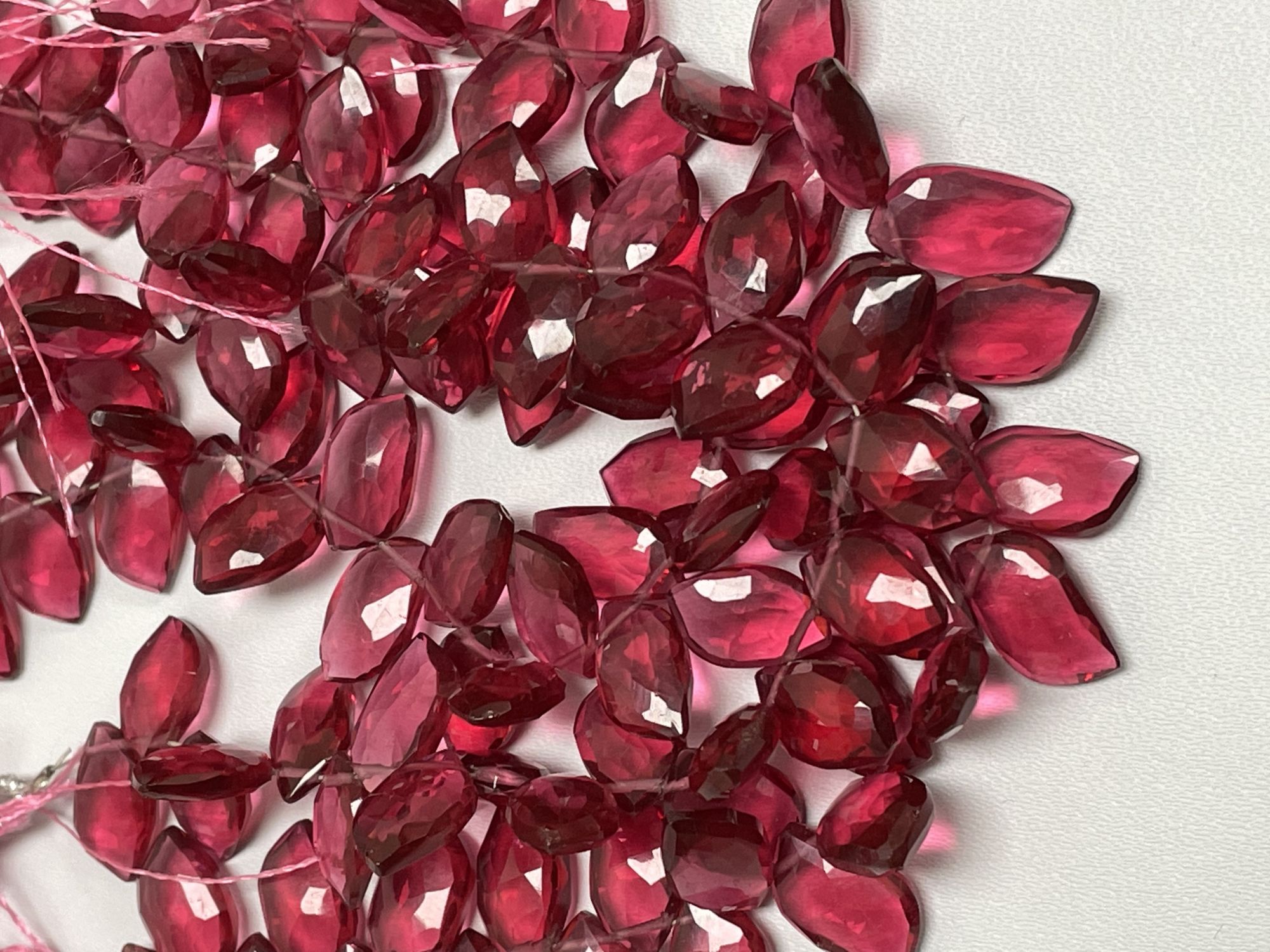 Rubilite Hydro Quartz Twisted Leaf Faceted