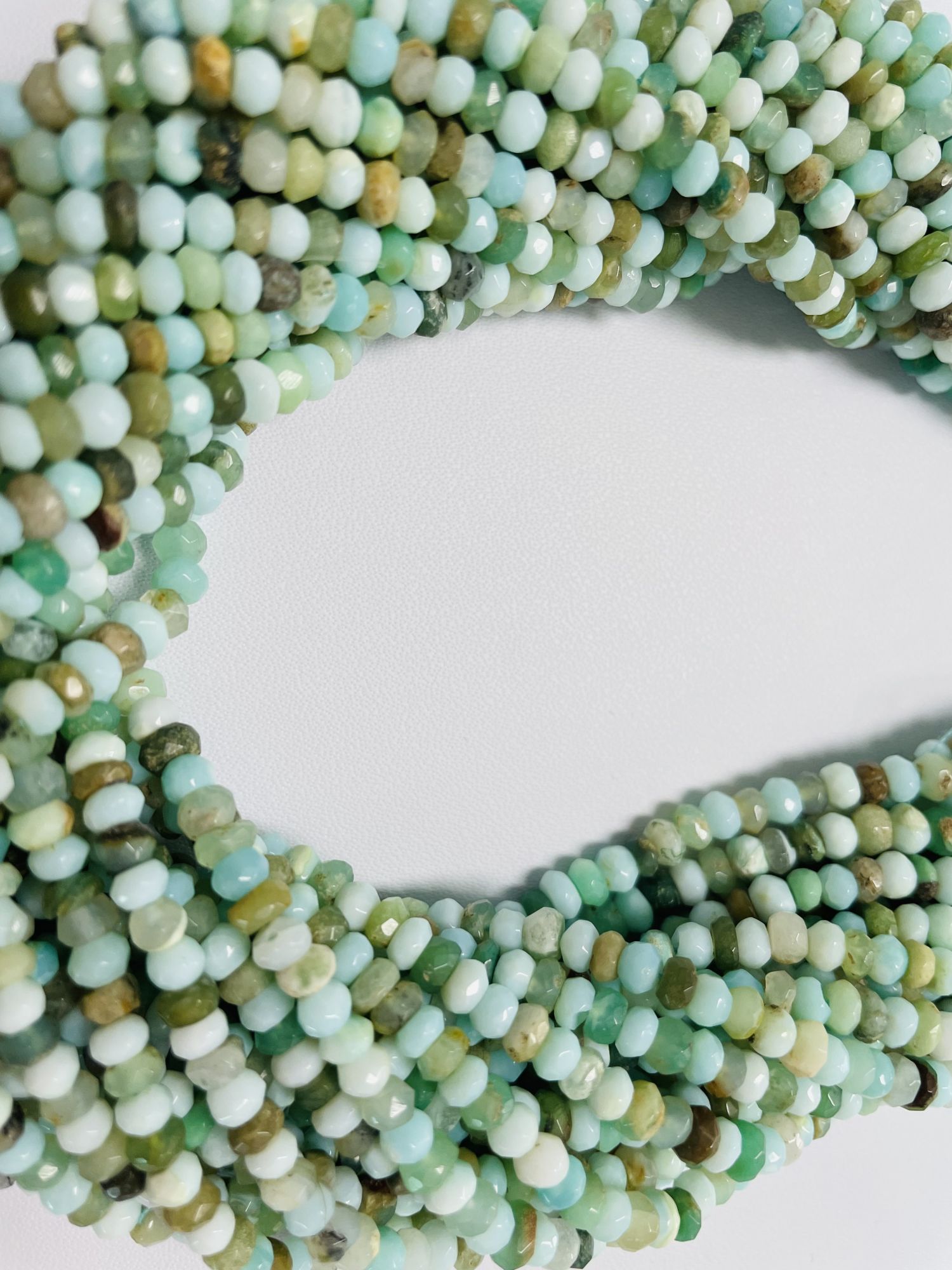 Opal Rondelle Faceted