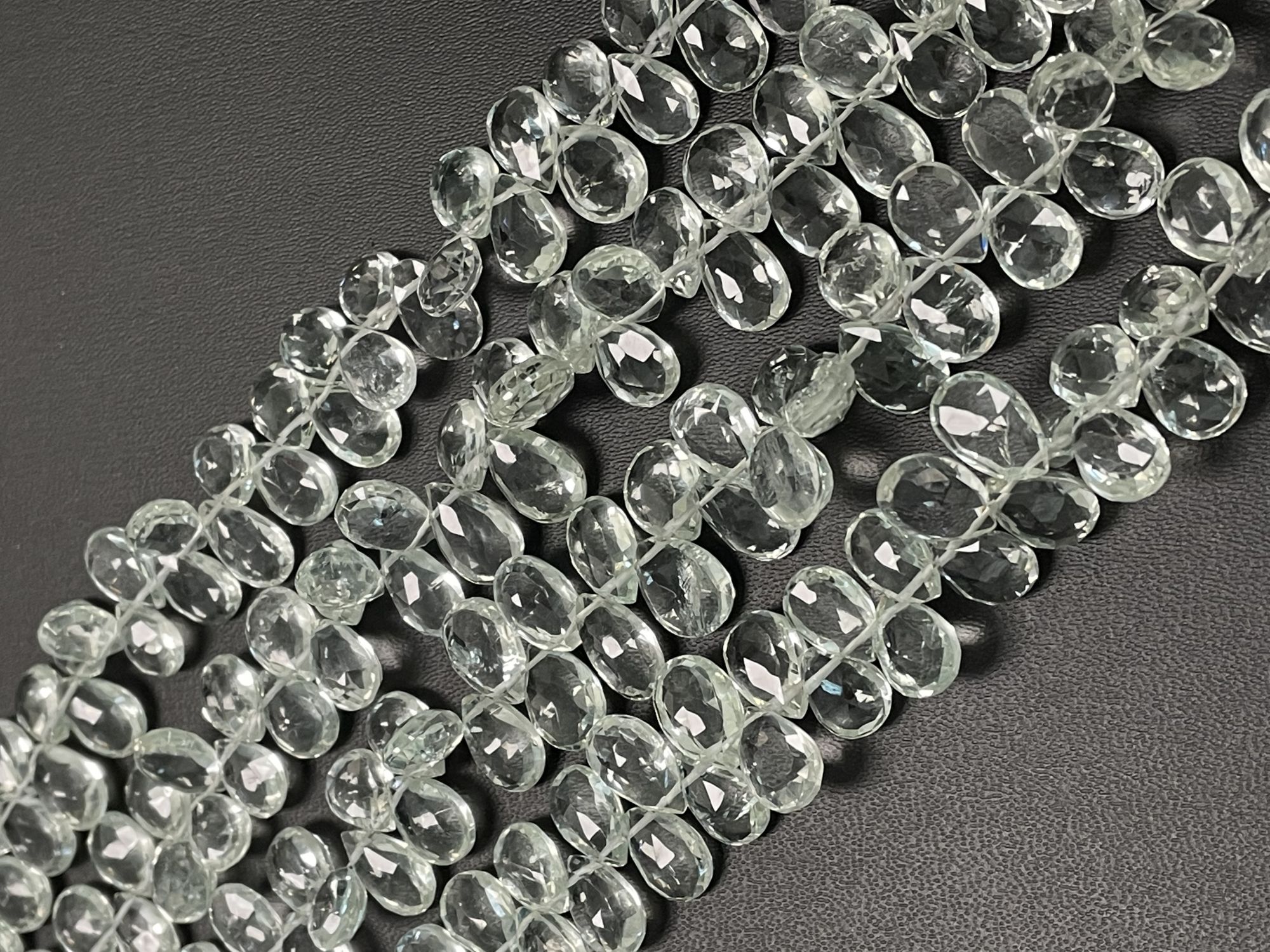 Green Amethyst Pear Faceted