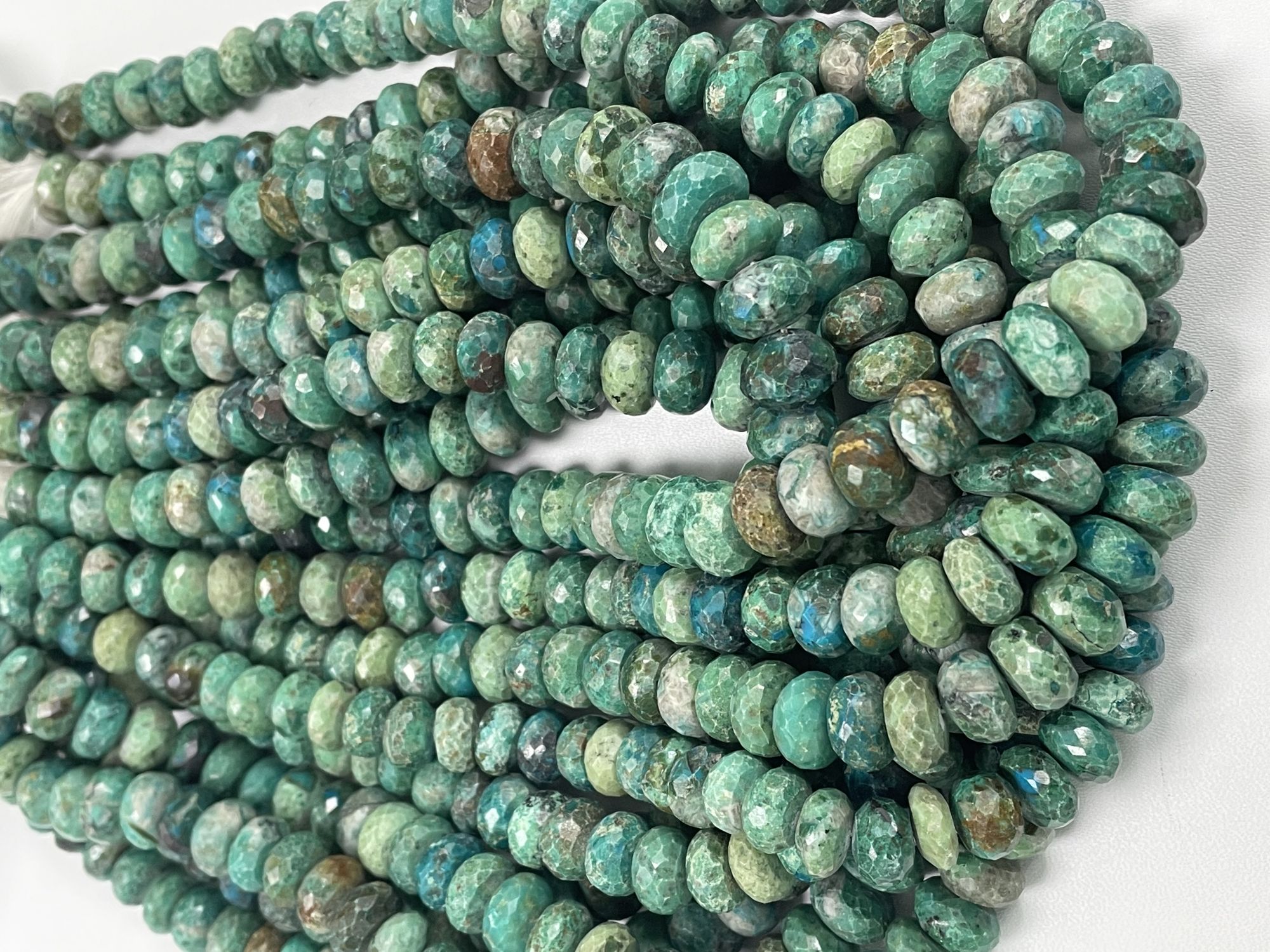 Chrysocolla Rondelles Faceted